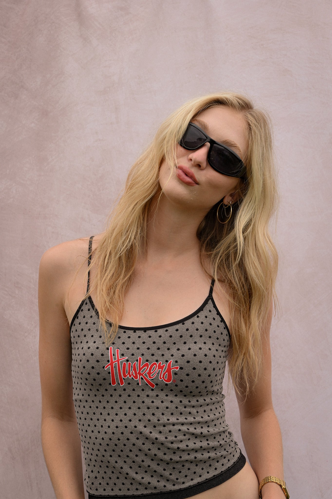 polka dot reversible tank top