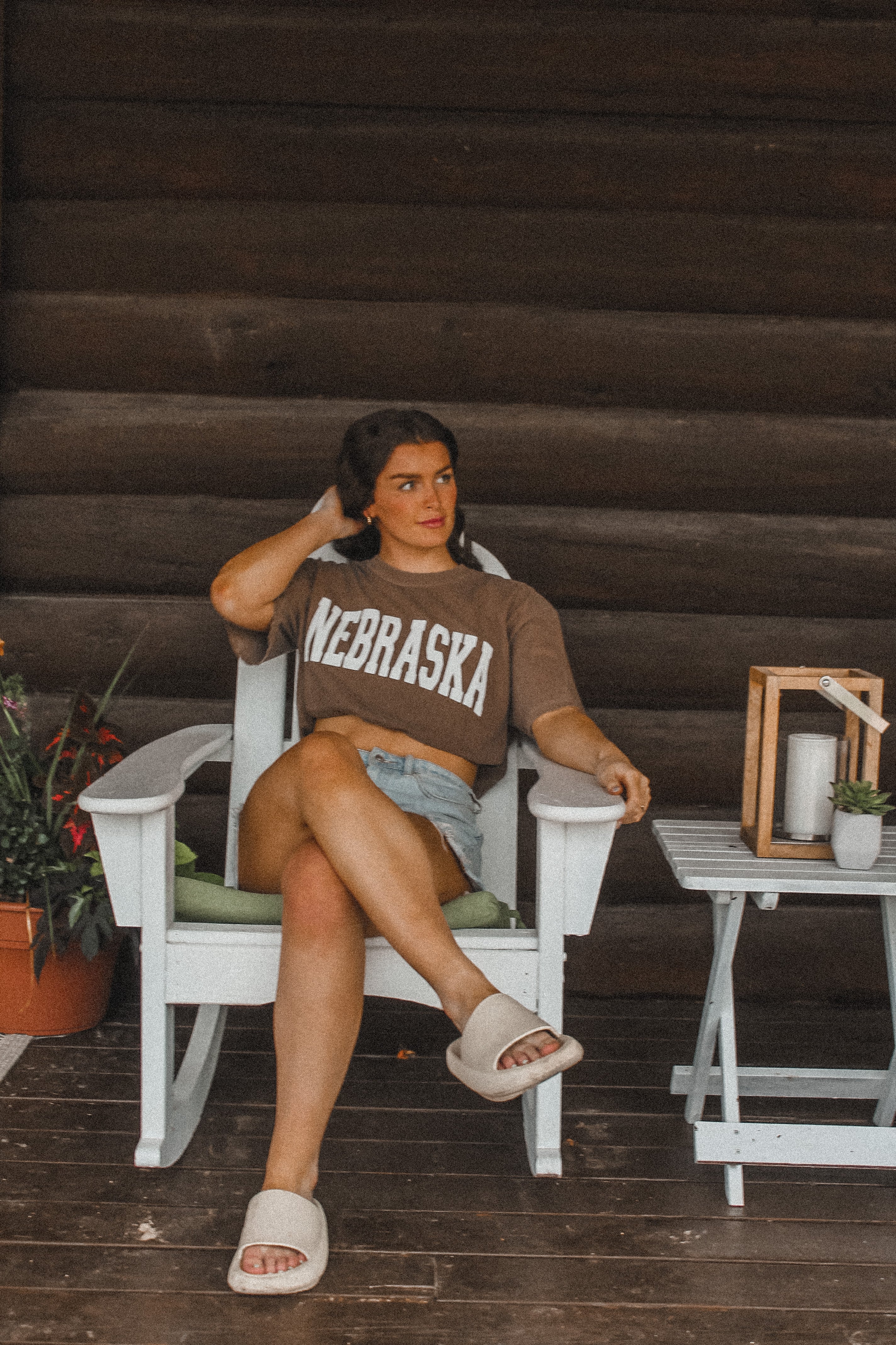 Nebraska Varsity Puff Tee - Chocolate