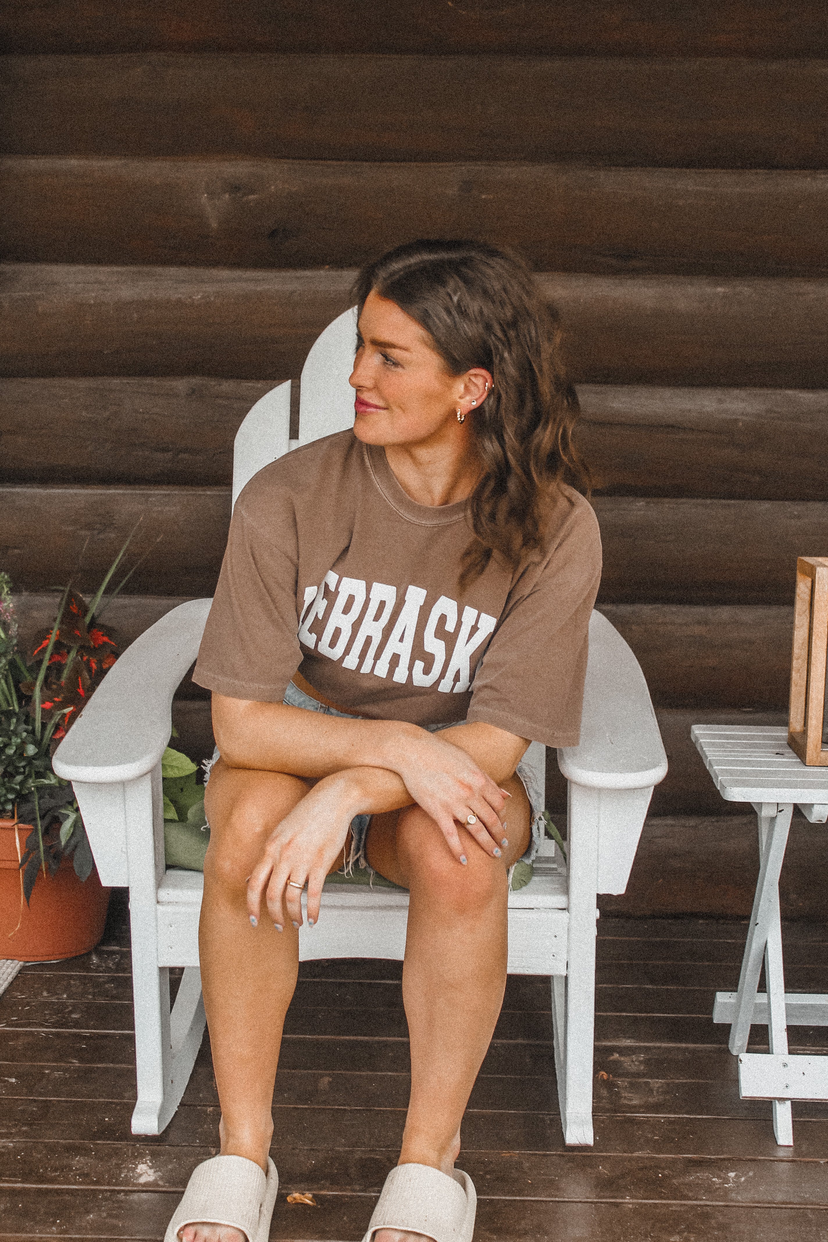 Nebraska Varsity Puff Tee - Chocolate