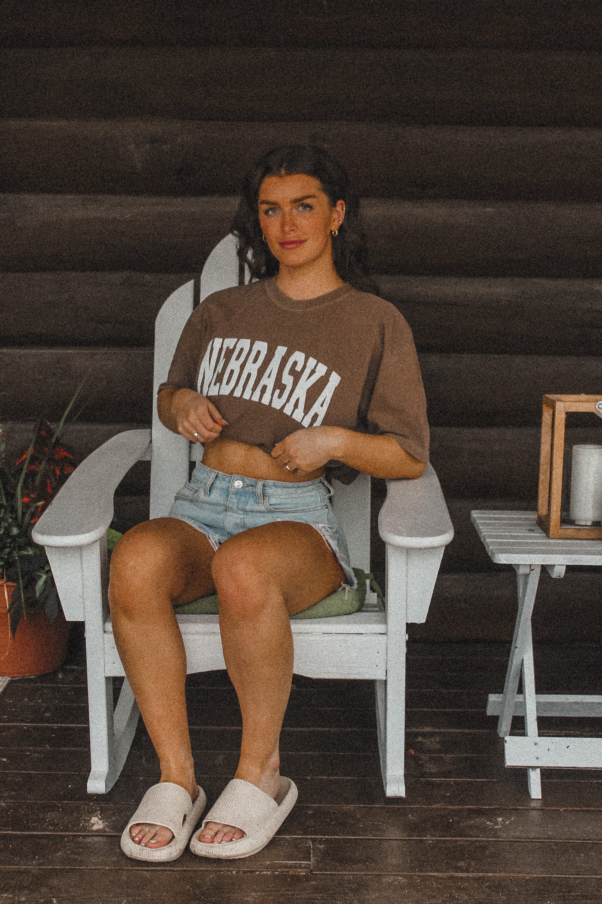 Nebraska Varsity Puff Tee - Chocolate