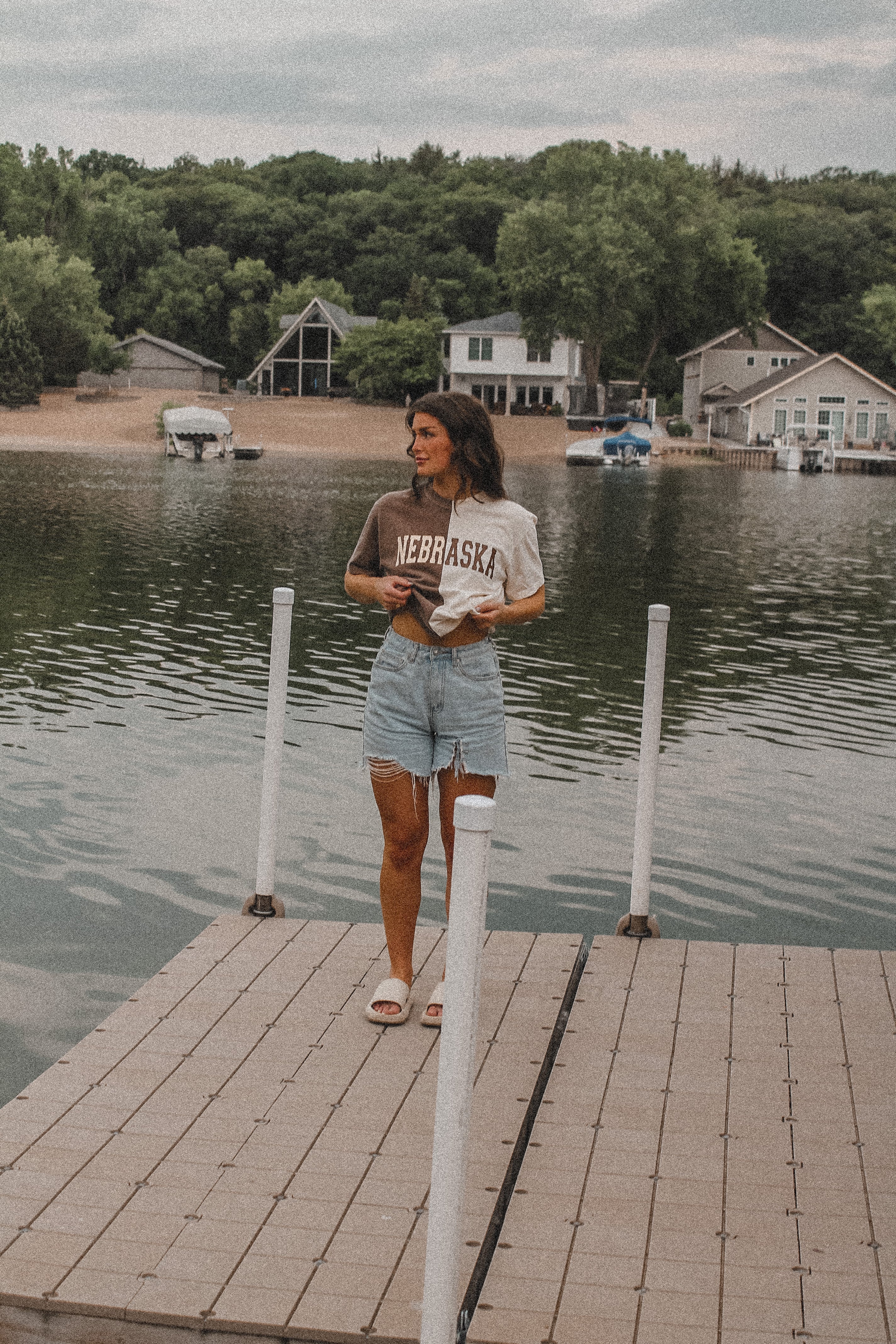 Nebraska Half and Half Tee - Brown