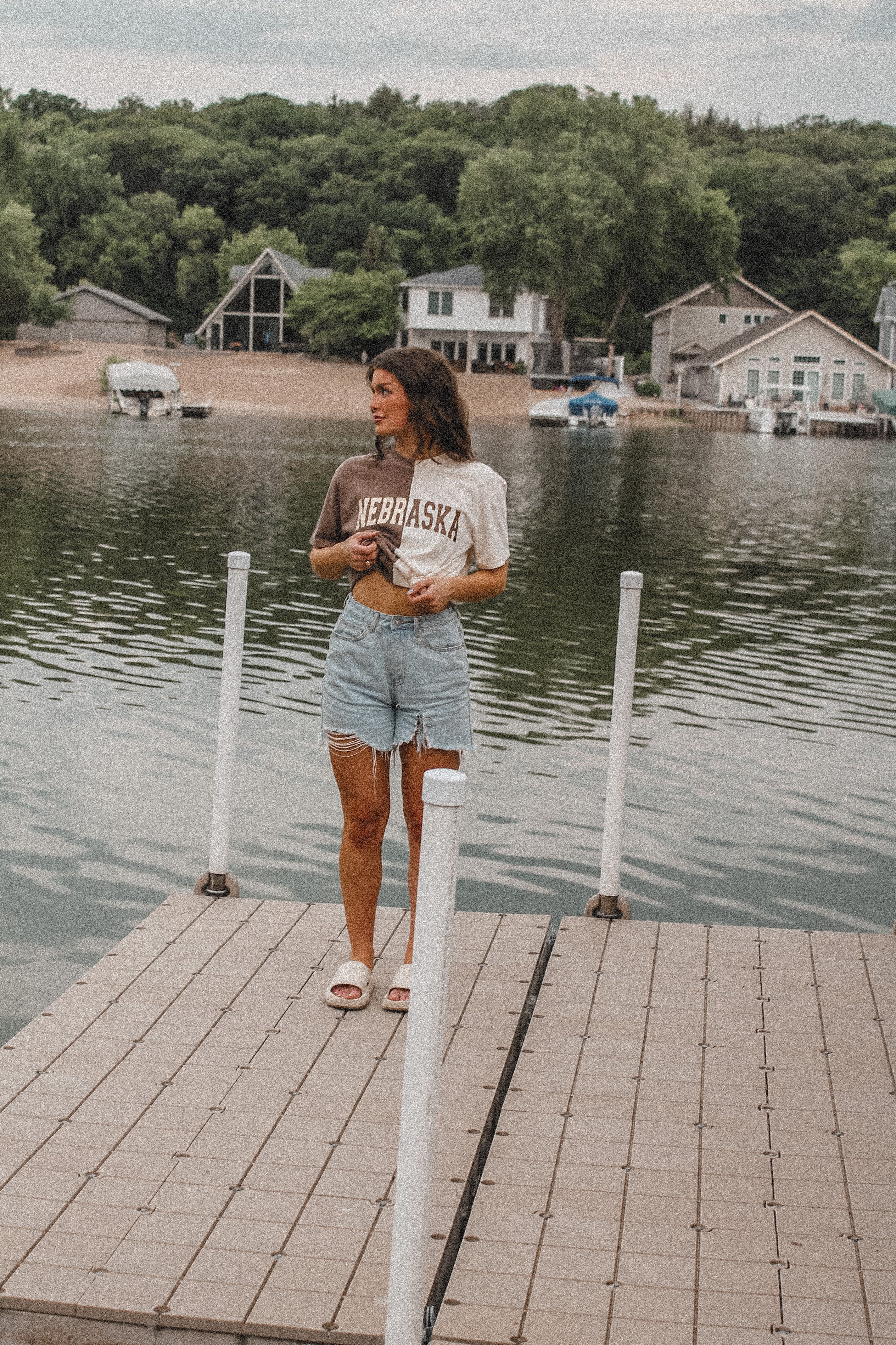 Nebraska Half and Half Tee - Brown