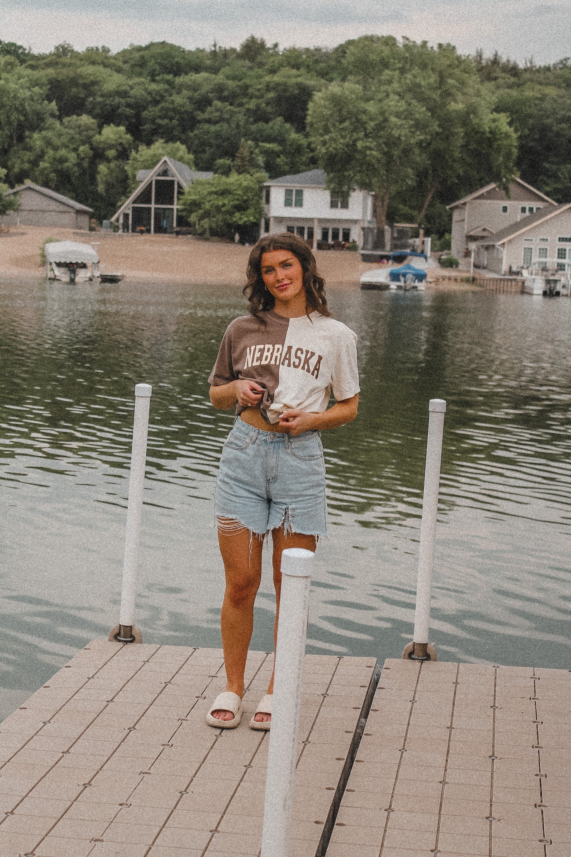 Nebraska Half and Half Tee - Brown