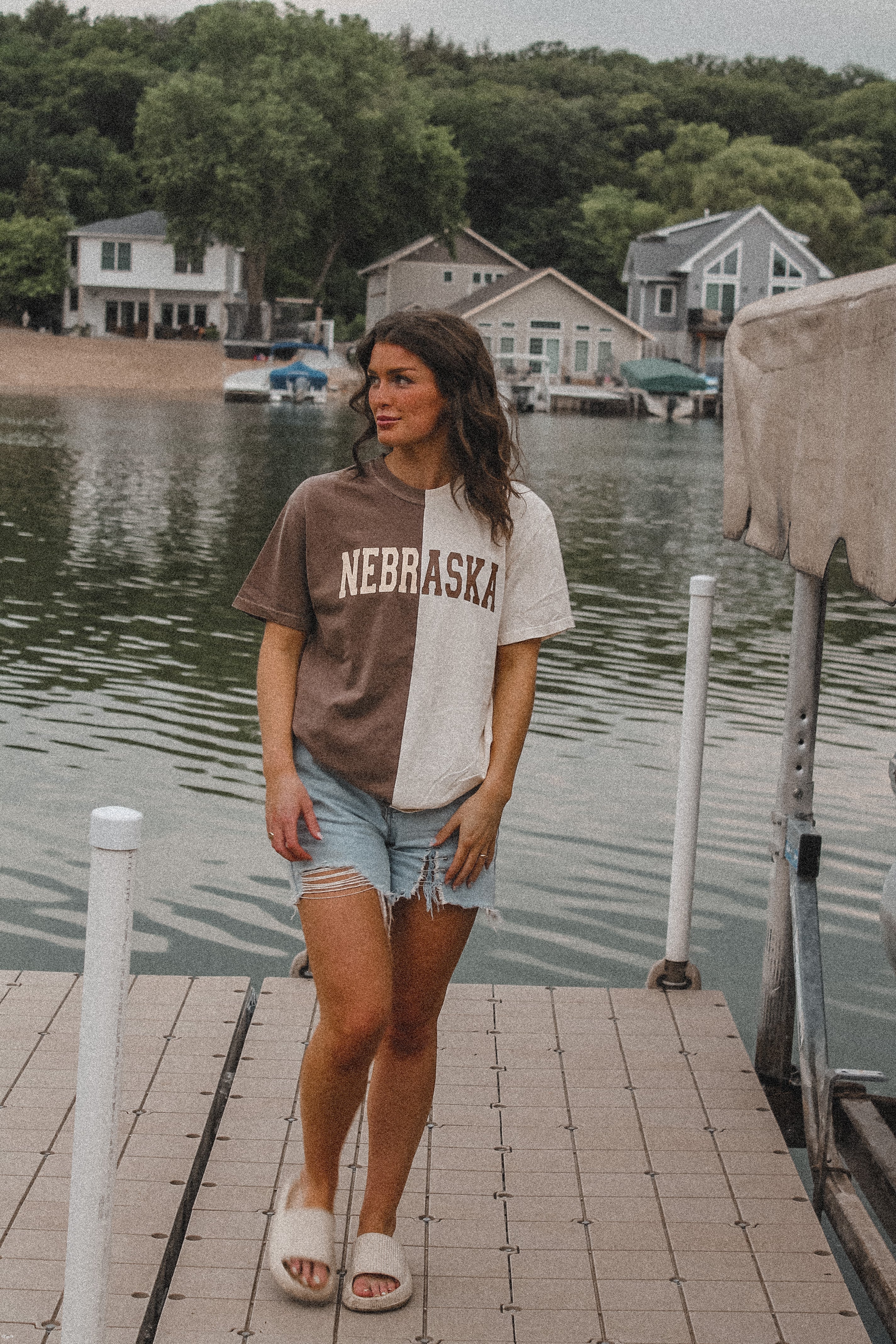 Nebraska Half and Half Tee - Brown