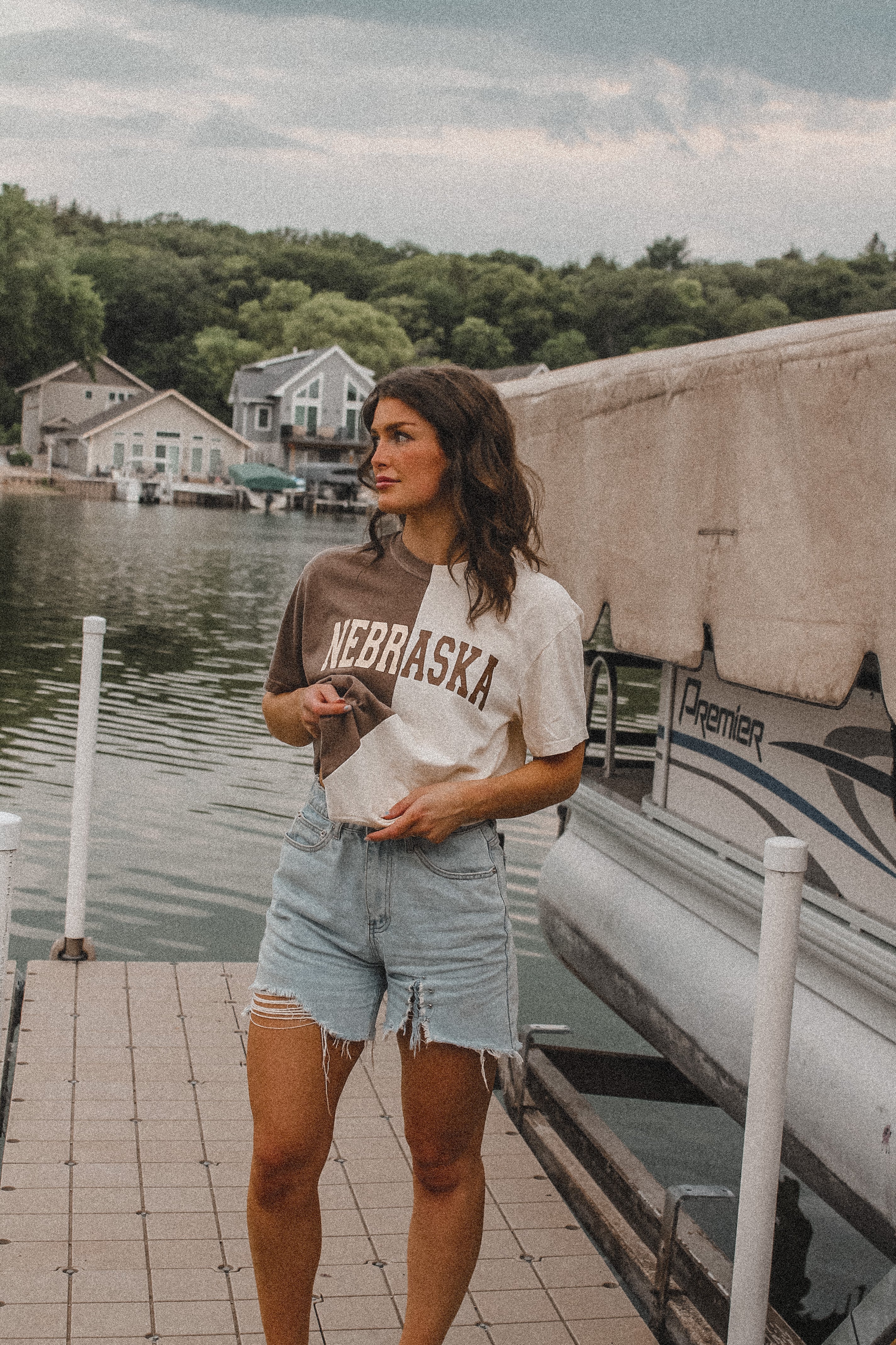 Nebraska Half and Half Tee - Brown