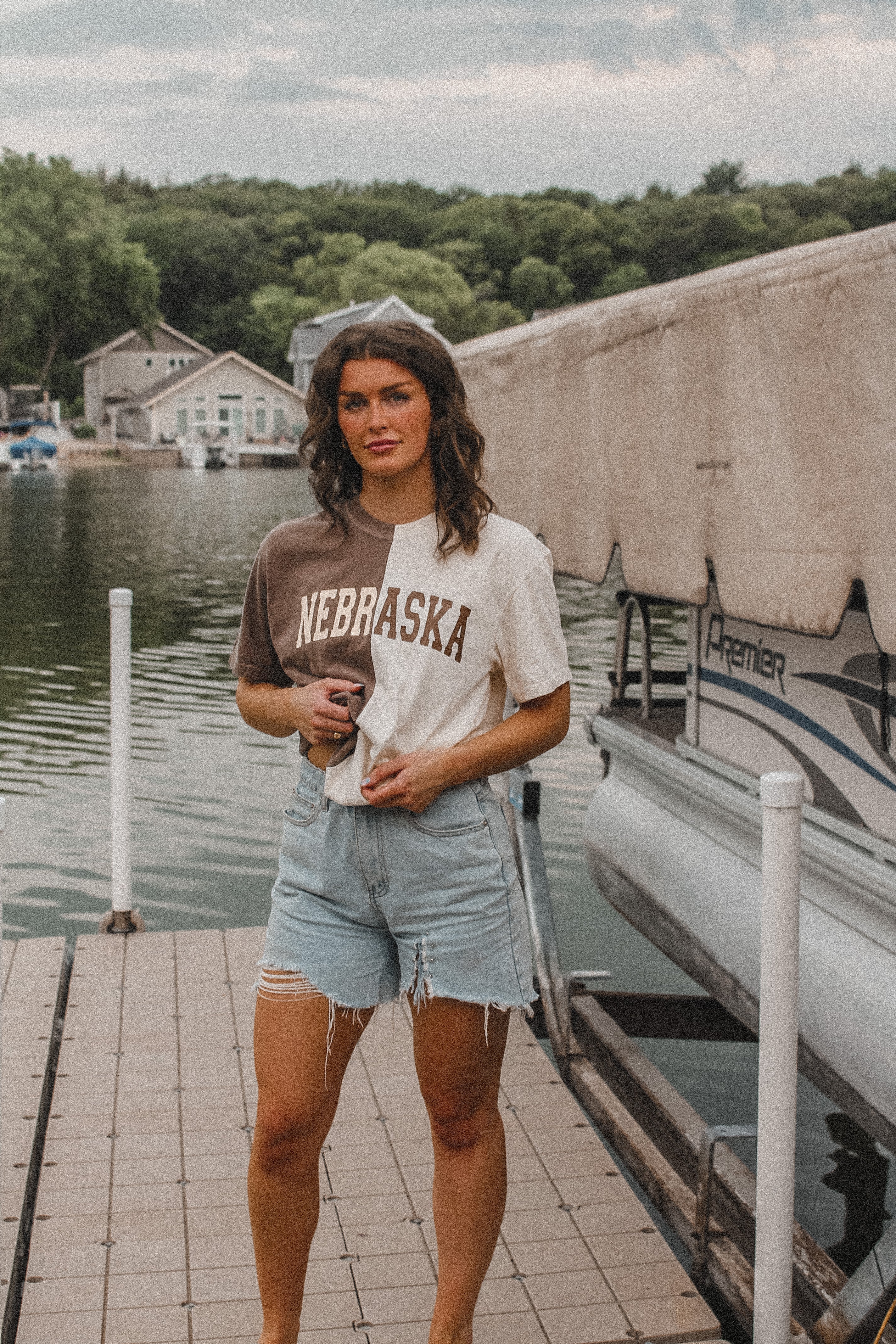 Nebraska Half and Half Tee - Brown