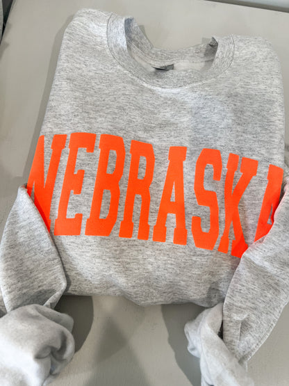 Nebraska Varsity Puff Crew - Orange