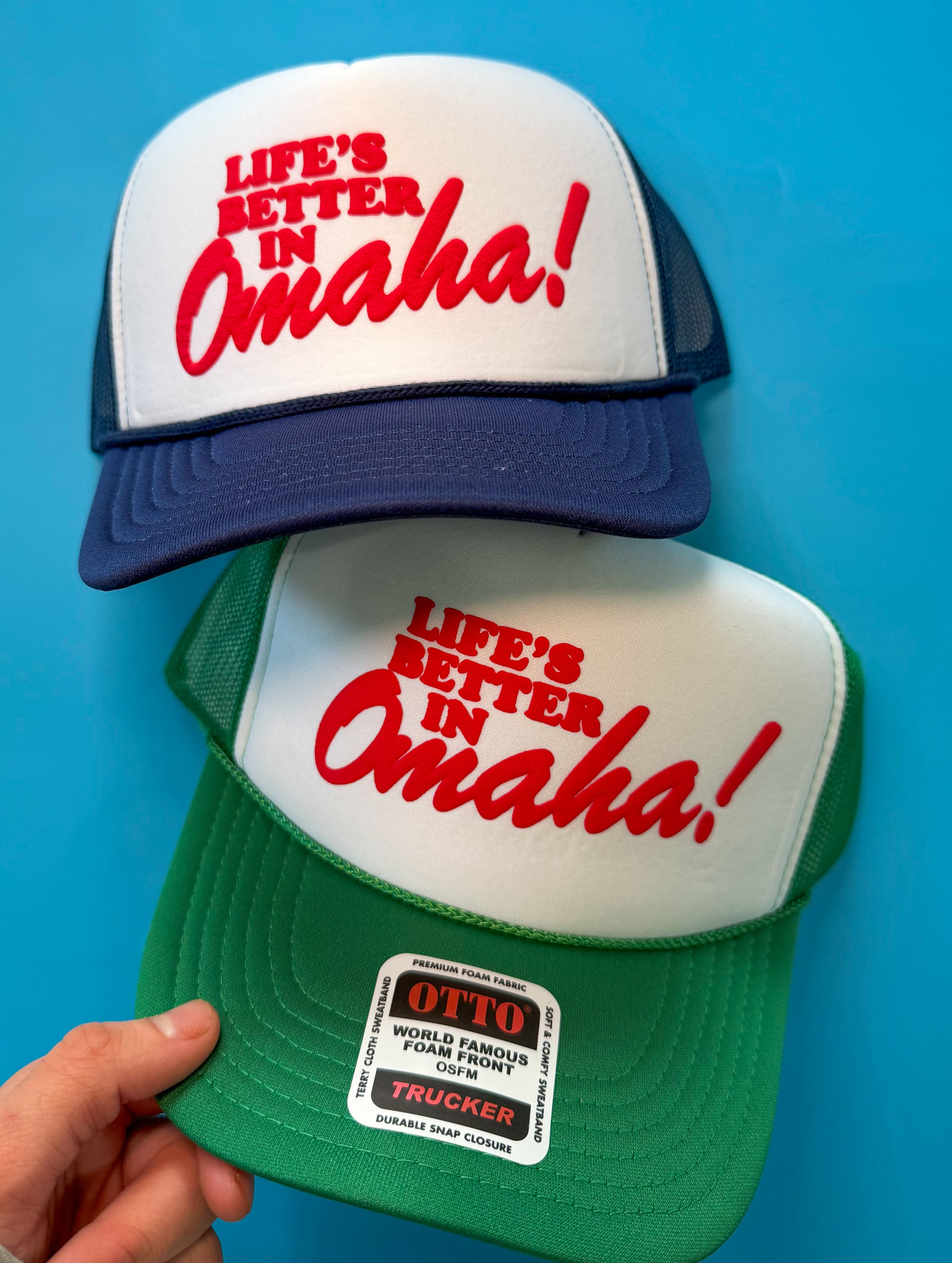 life's better in omaha trucker hat