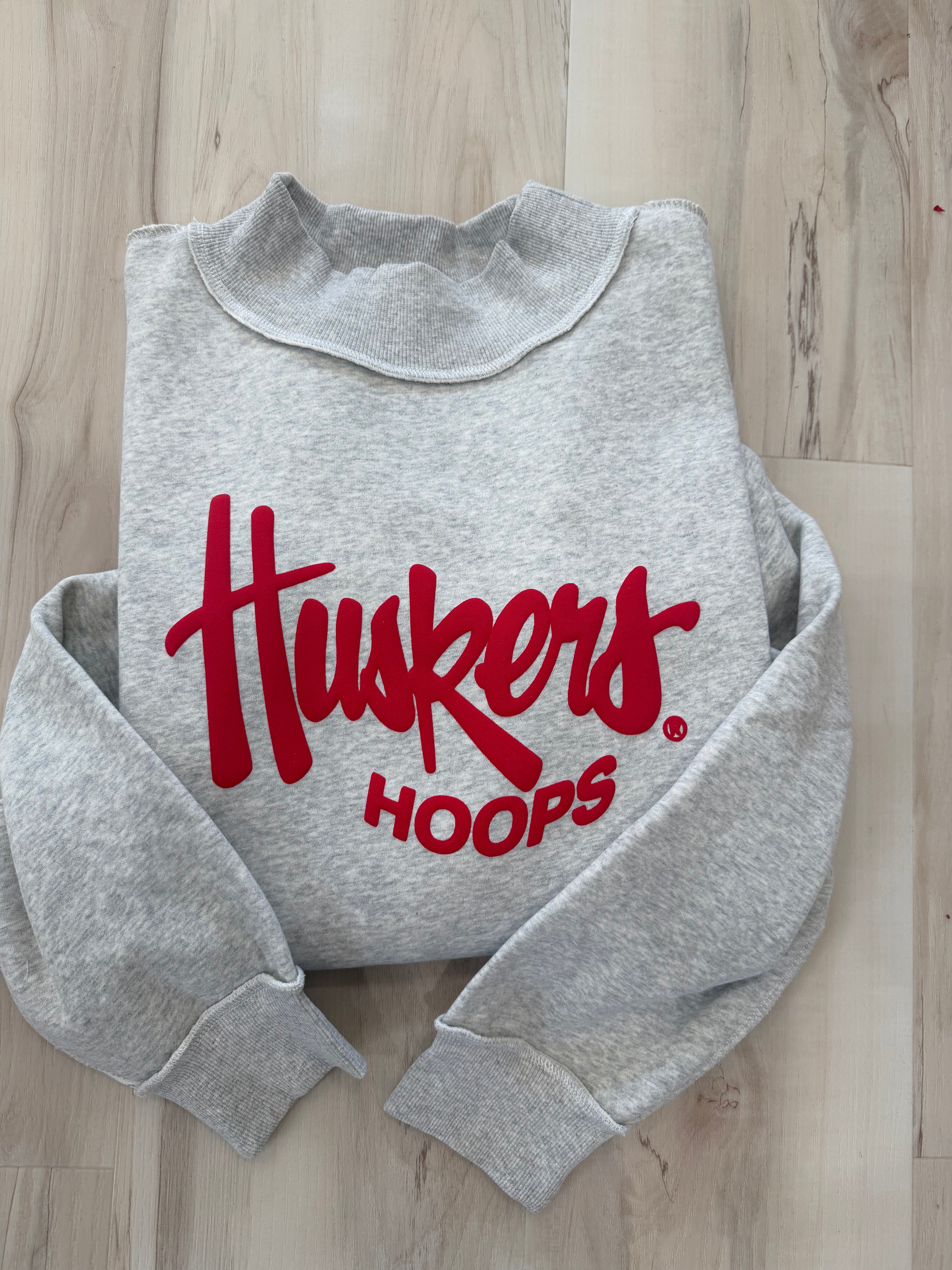 Husker Hoops Mock Neck Sweatshirt