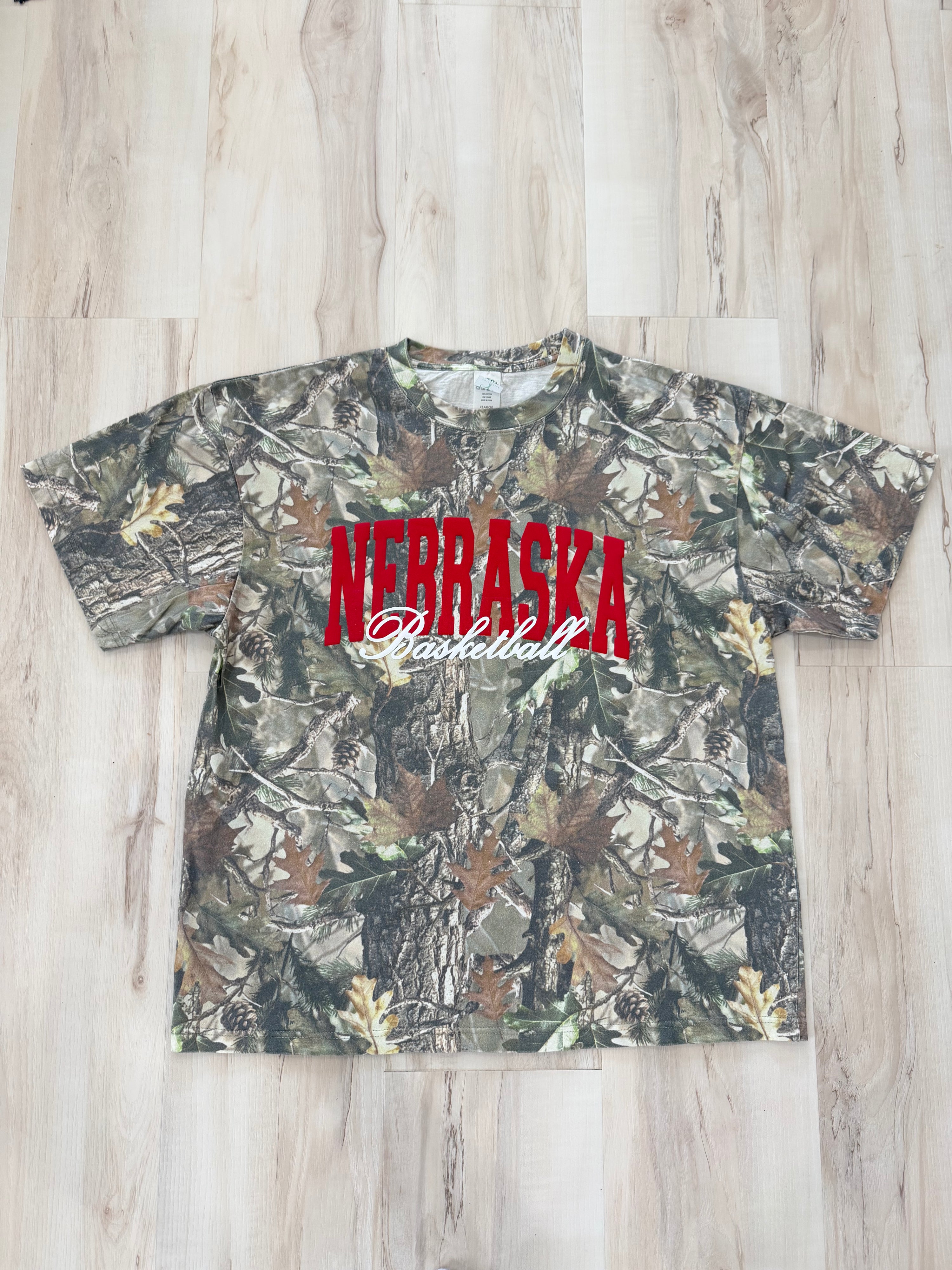 Nebraska Basketball Tee - Camo