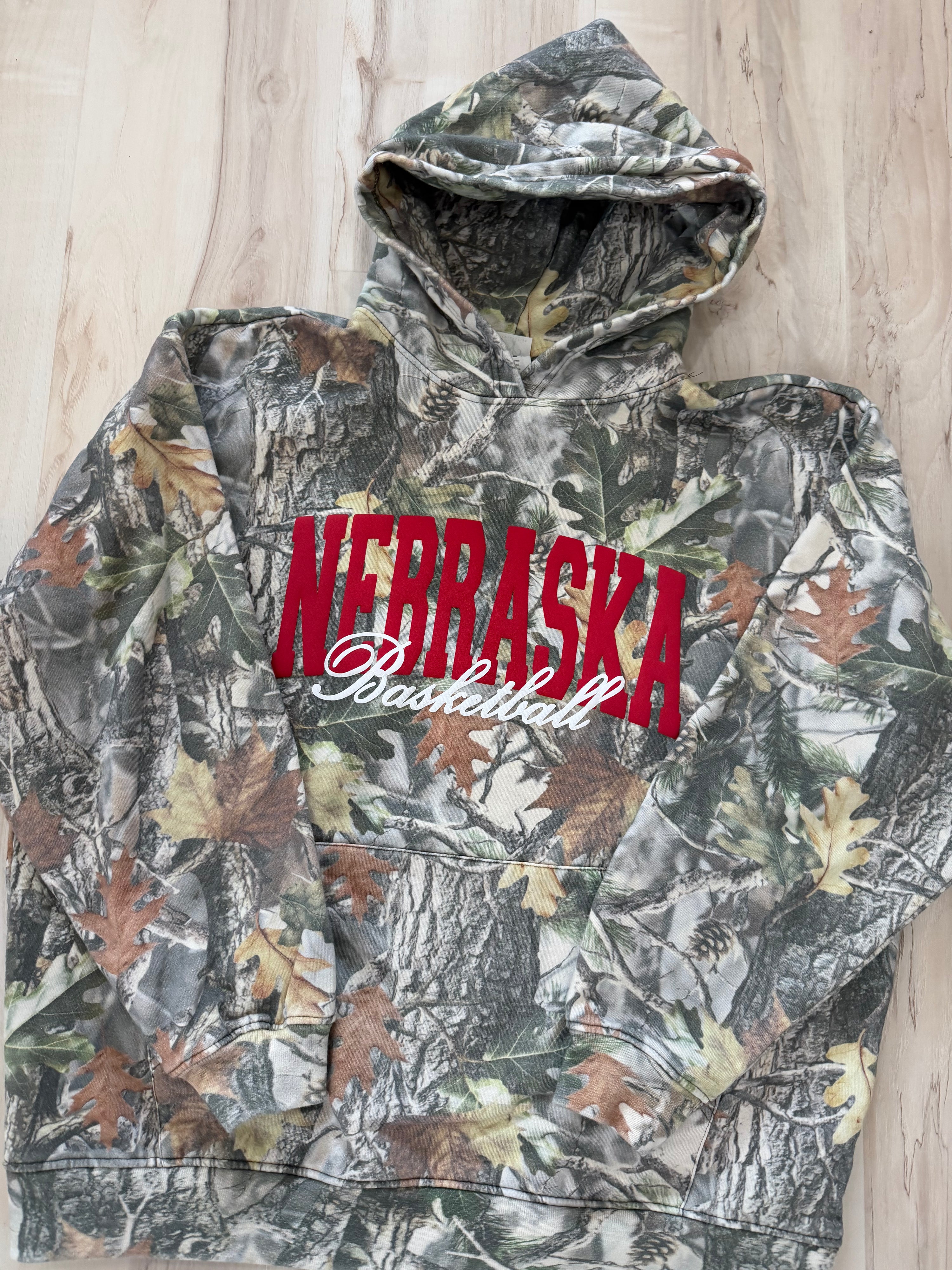 Nebraska Basketball Hoodie - Camo
