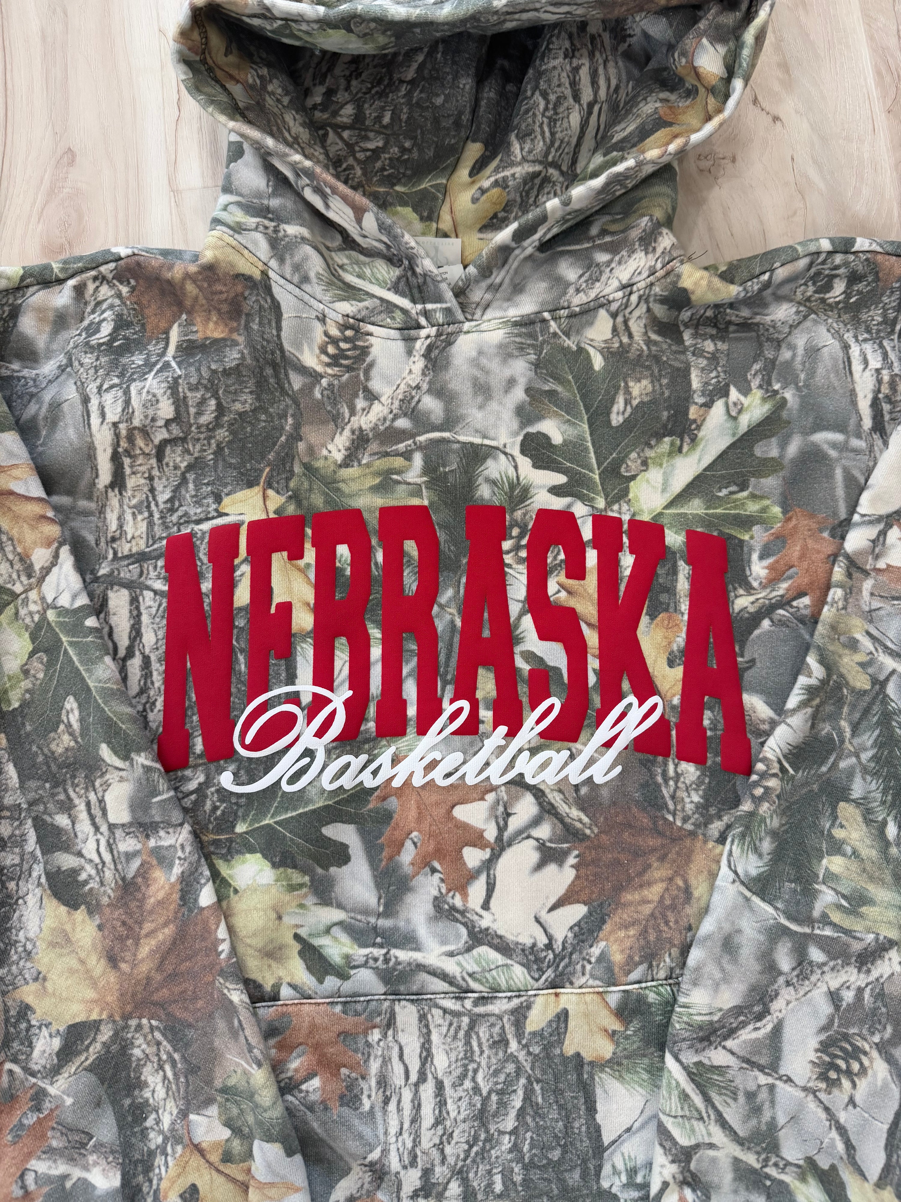 Nebraska Basketball Hoodie - Camo