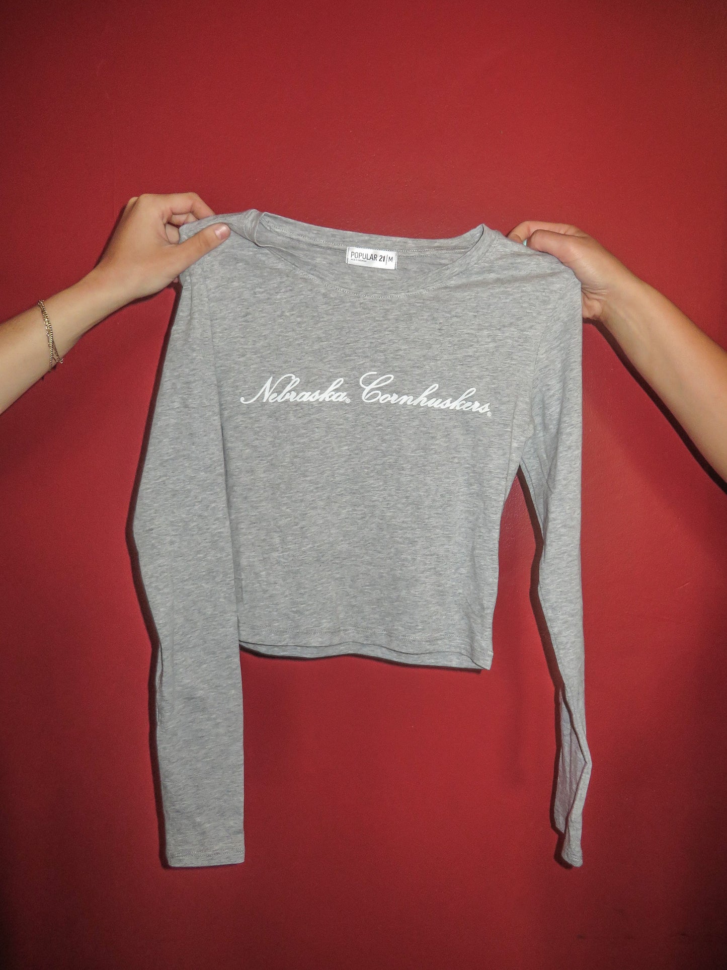 Nebraska Cornhuskers Cropped Long Sleeve Tee