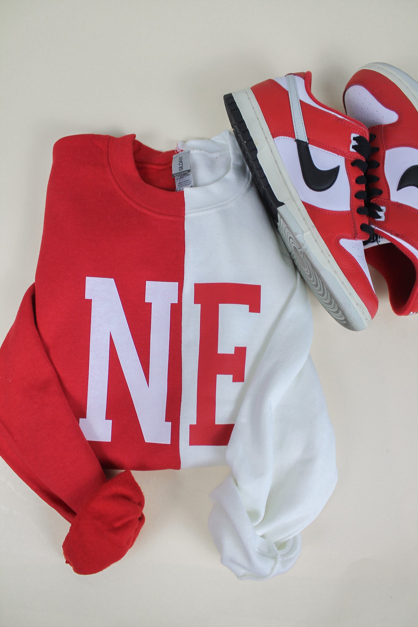 NE Half and Half Crew - Red