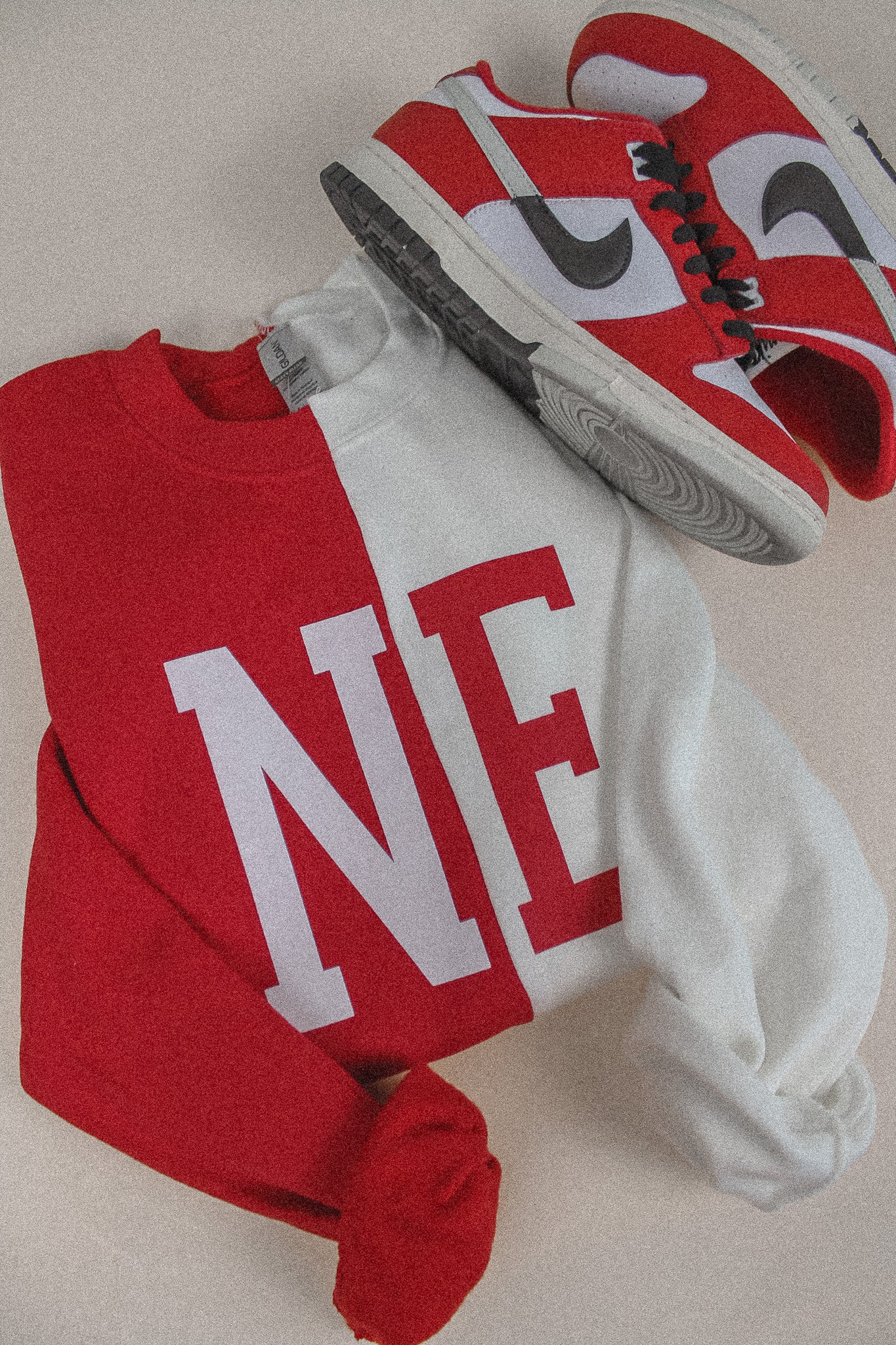 NE Half and Half Crew - Red