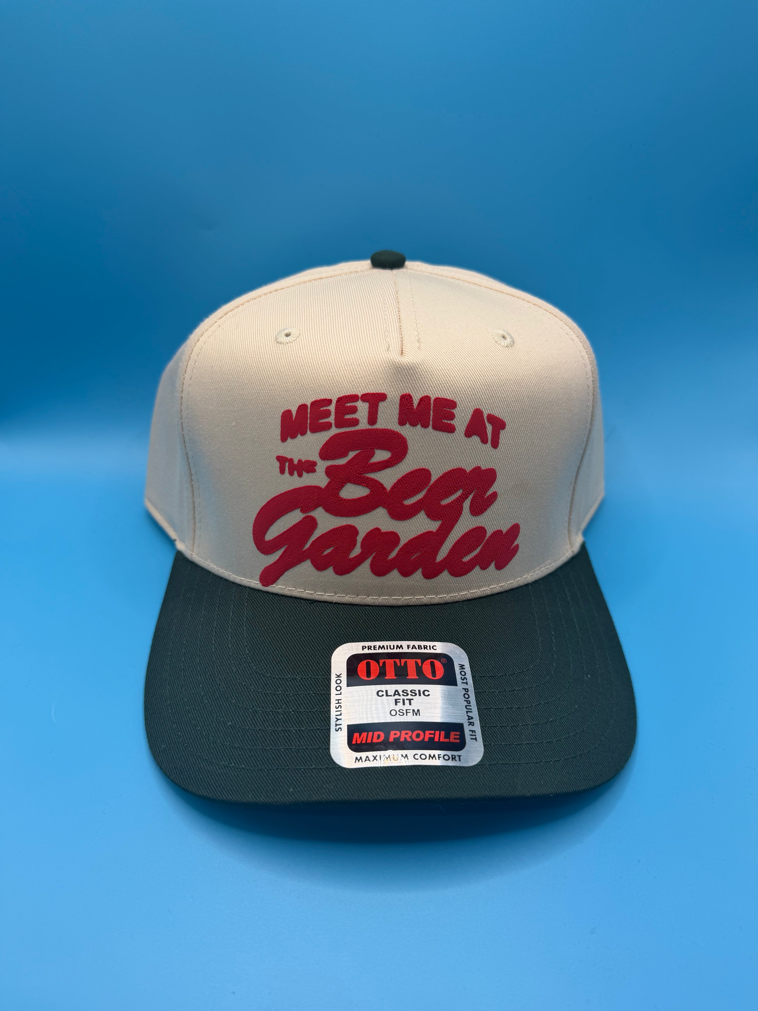 meet me at the beer garden trucker hat