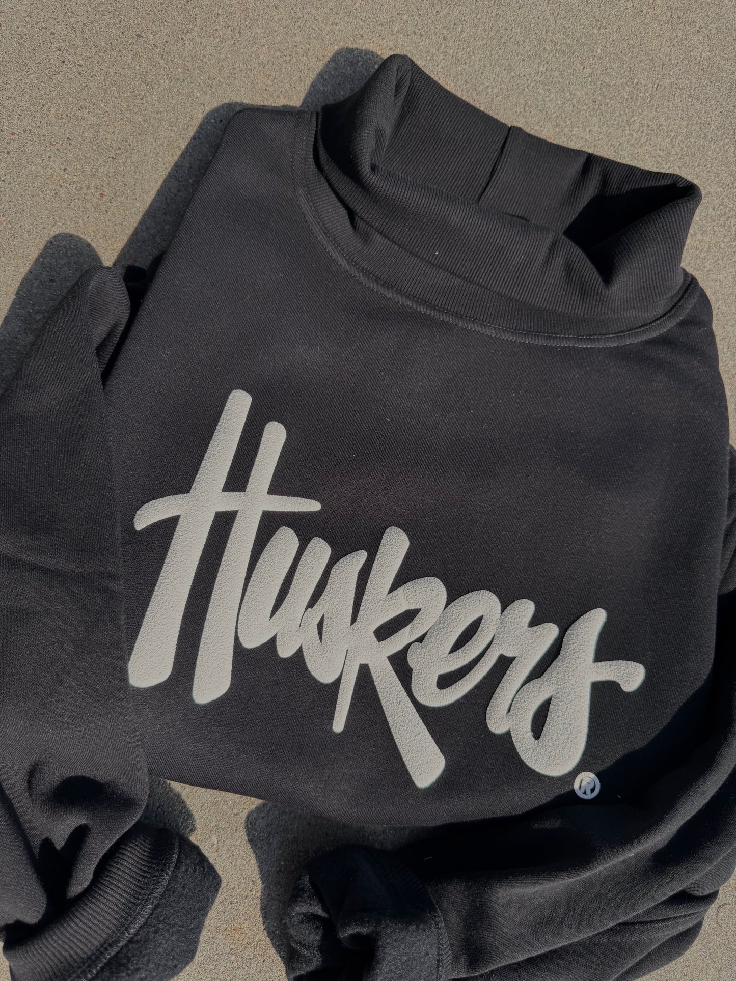 Huskers Mock Neck Sweatshirt - Black