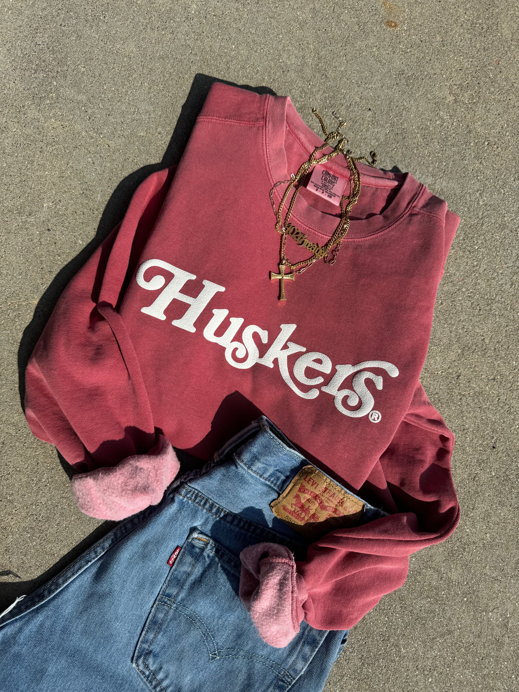 Nebraska Huskers Puff Crew - Grey
