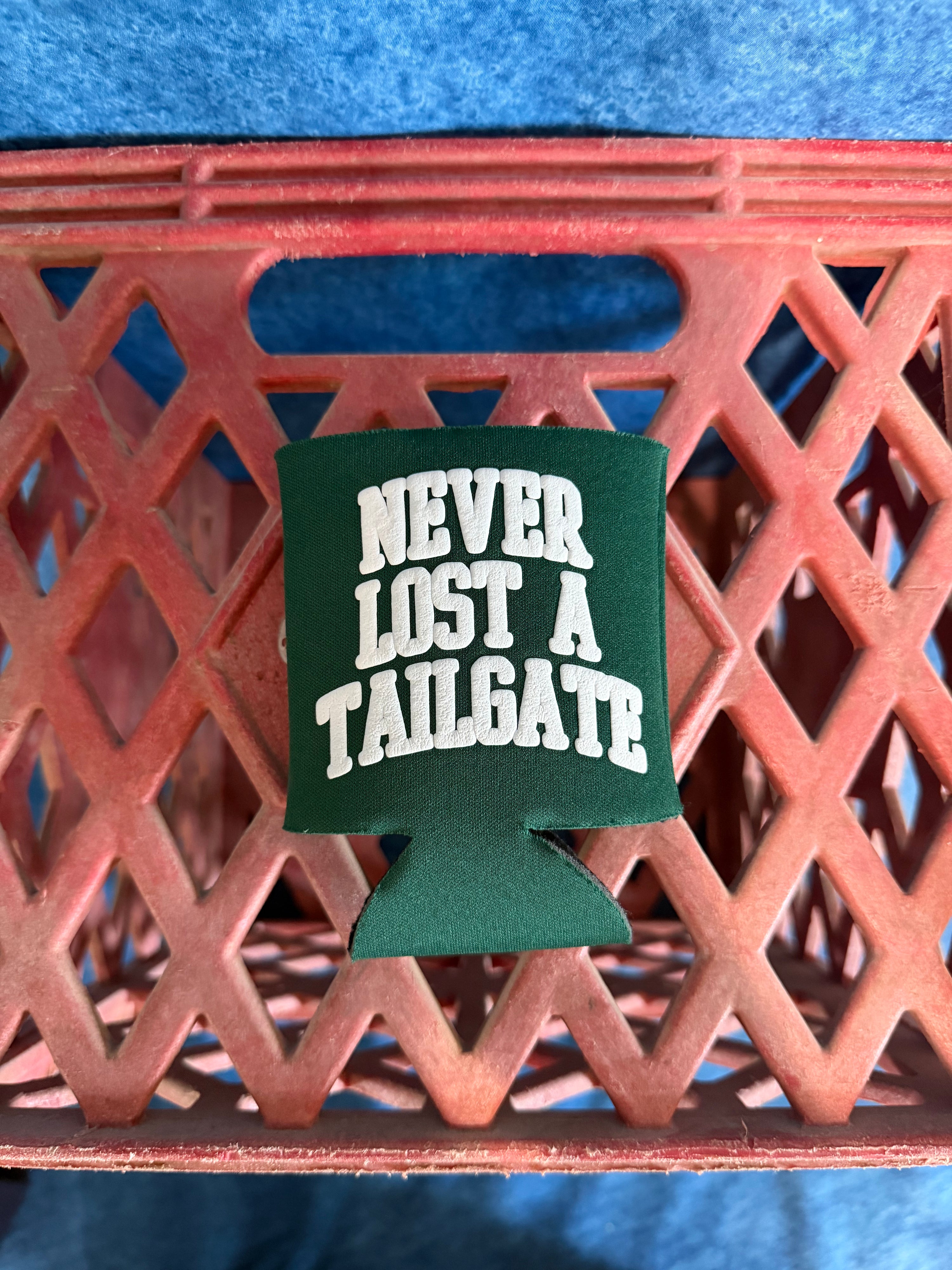 never lost a tailgate koozie