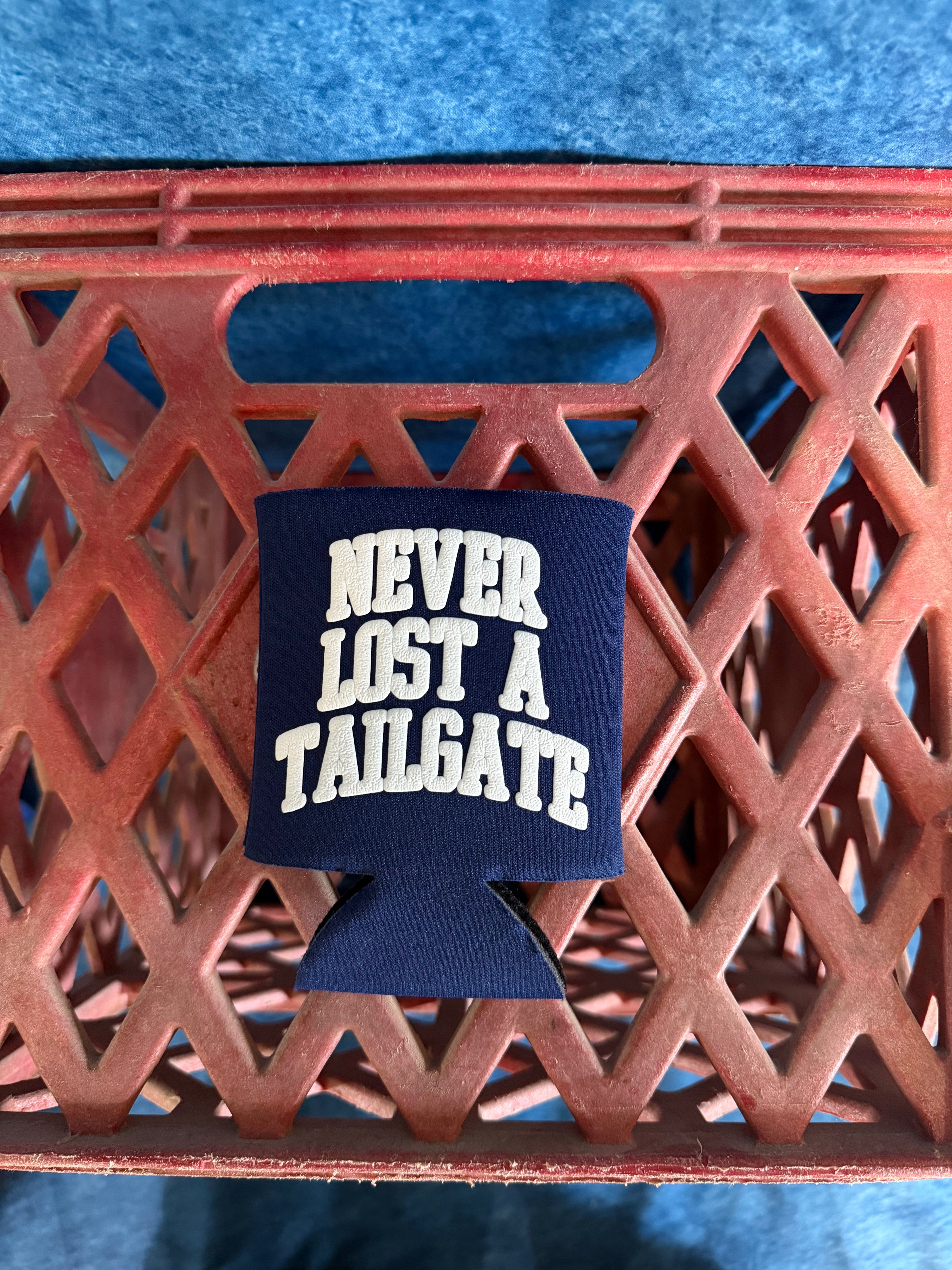 never lost a tailgate koozie