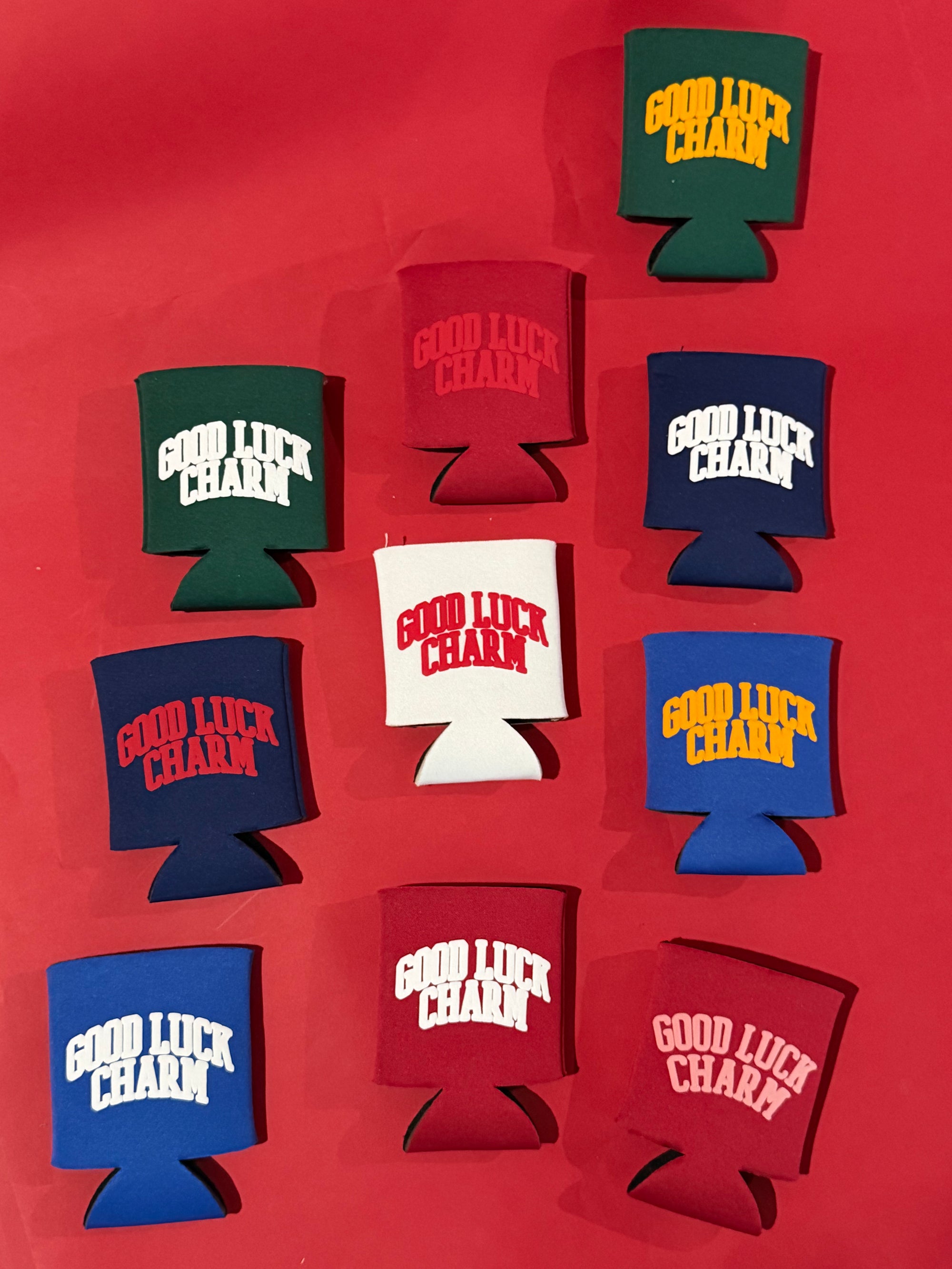 good luck charm koozie
