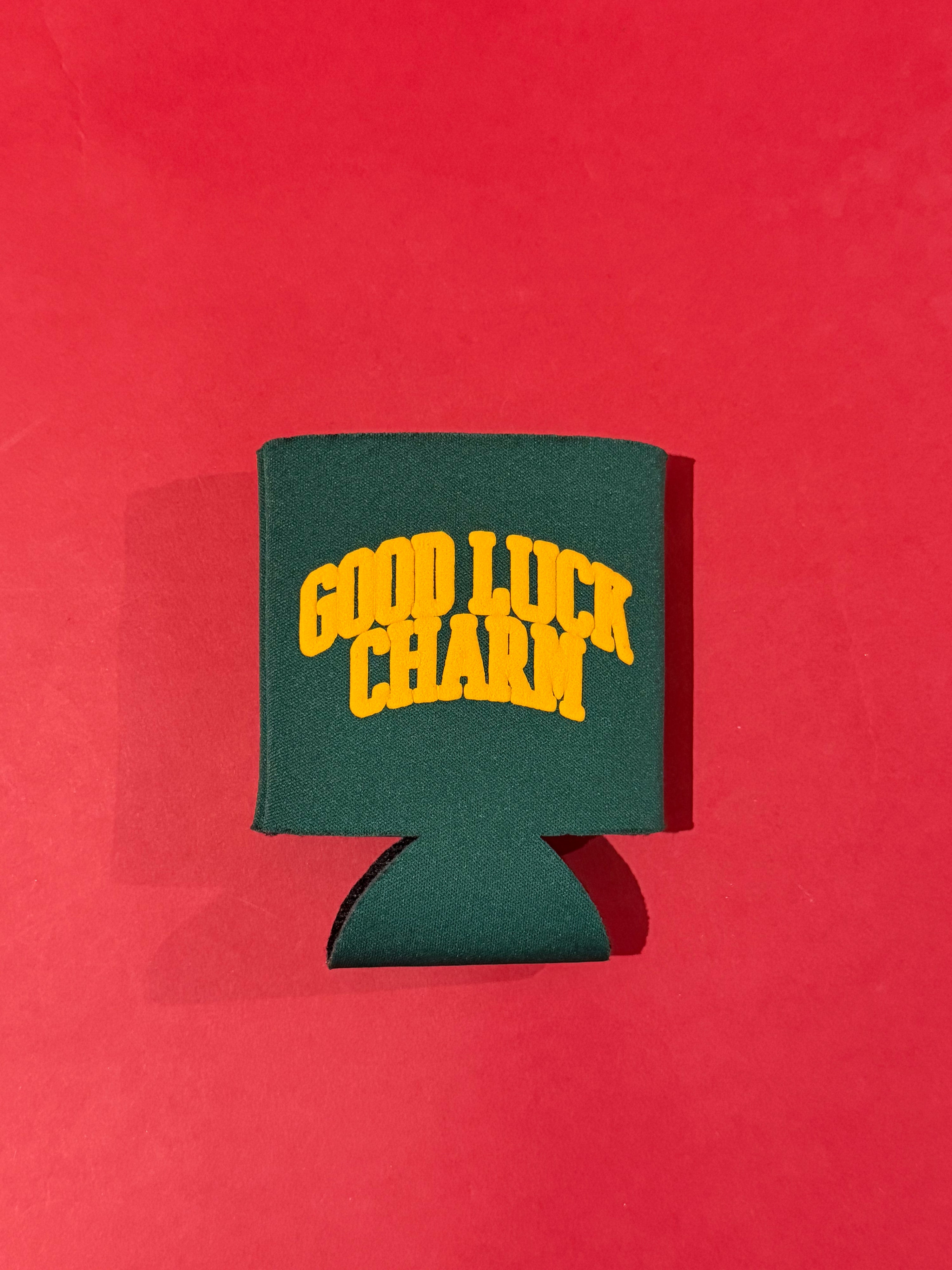 good luck charm koozie