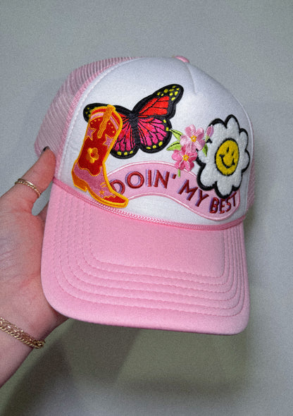 pink vibes trucker hat