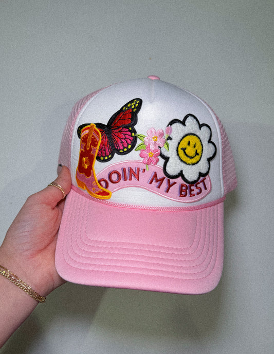 pink vibes trucker hat