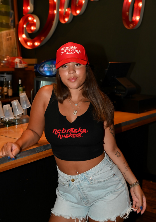 Nebraska Huskers V-Neck Tank - Black