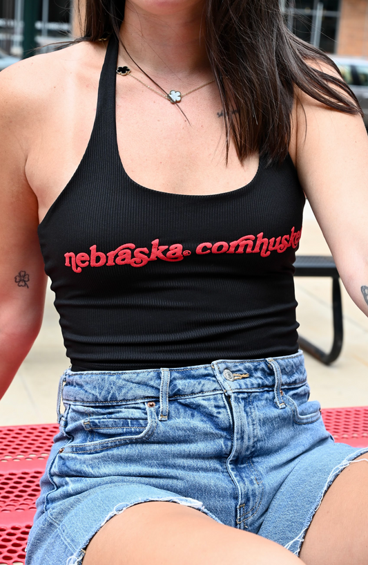 Nebraska Cornhuskers Halter Top - Black