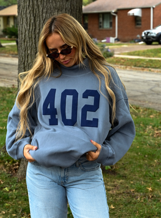 402 mock neck - blue