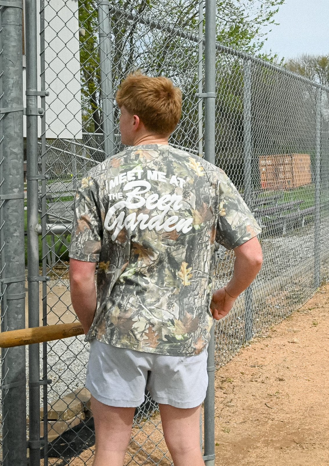 meet me at the beer garden camo tee