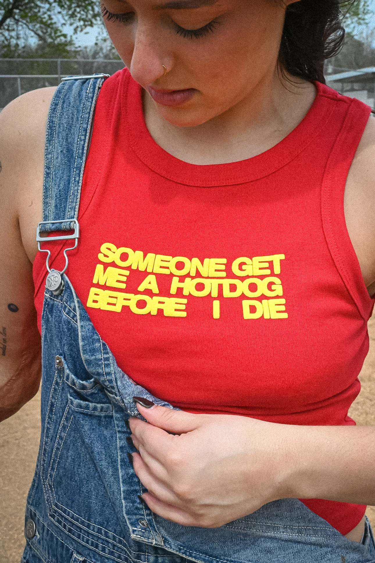 someone get me a hotdog before i die tank