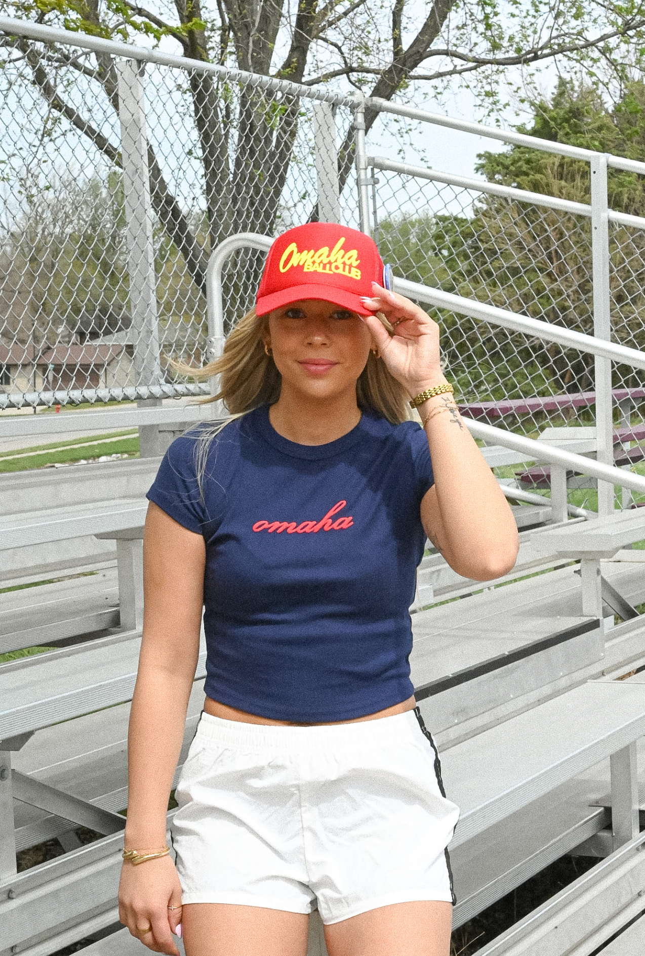 omaha baby tee - navy