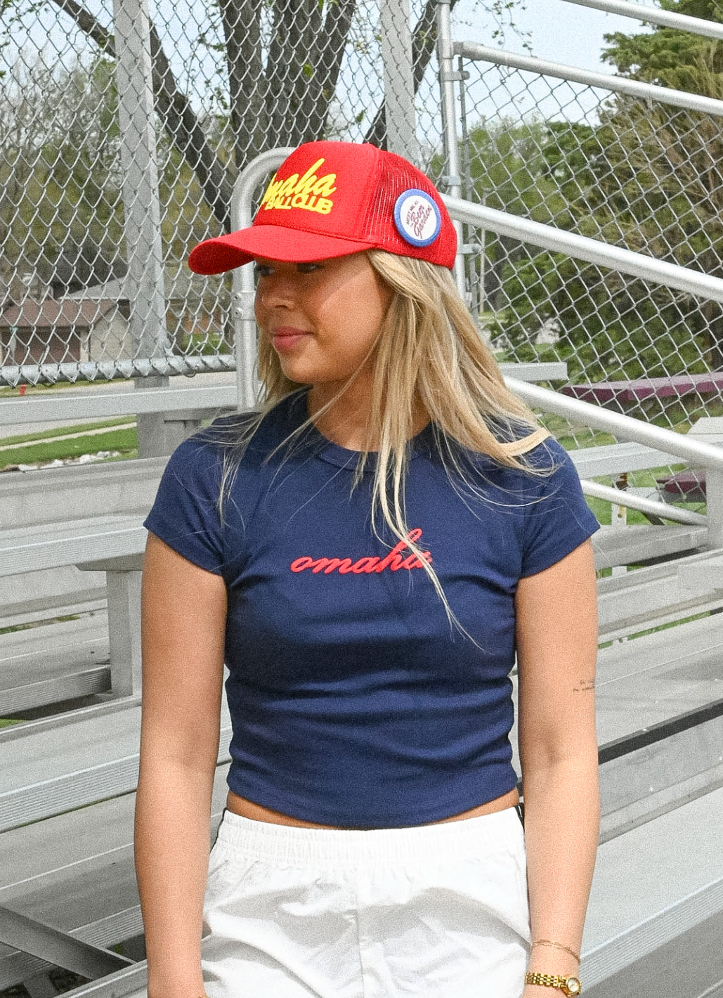 omaha baby tee - navy