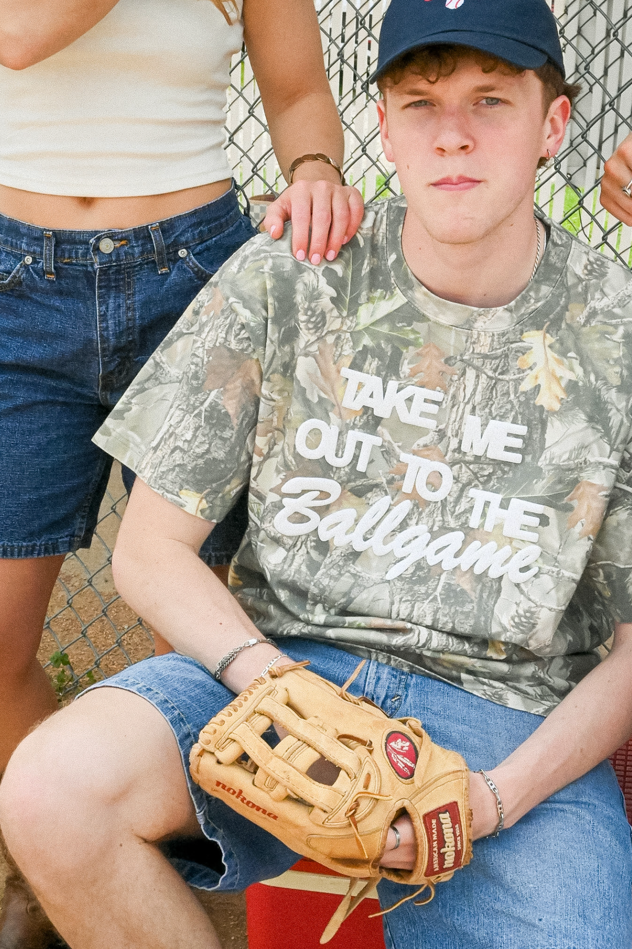 take me out to the ballgame camo tee