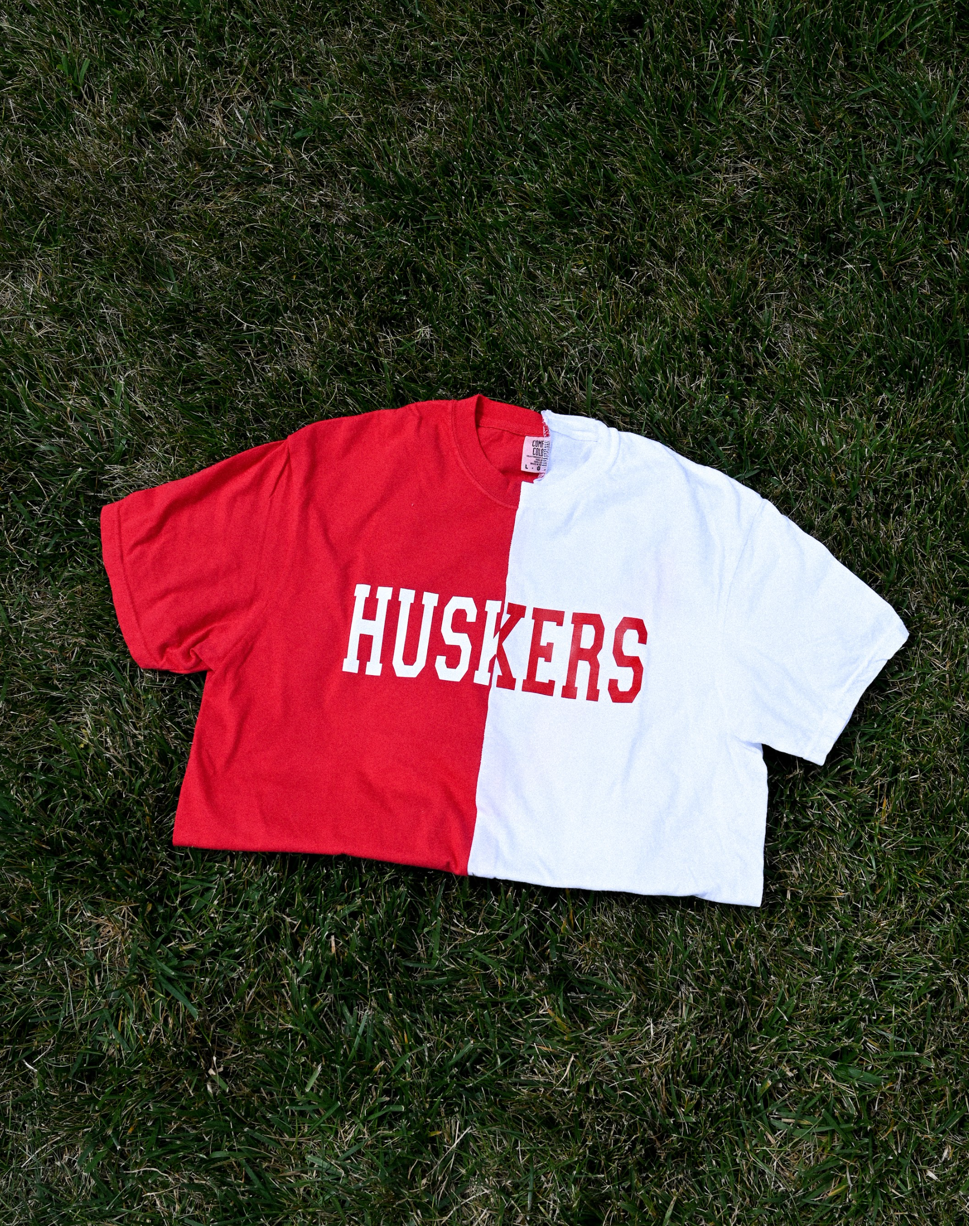 Huskers Half and Half Tee - Red