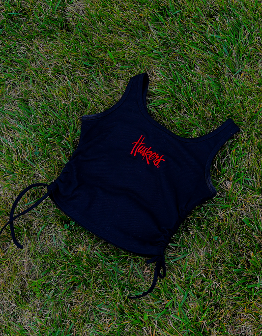 Huskers Drawstring Tank - Black