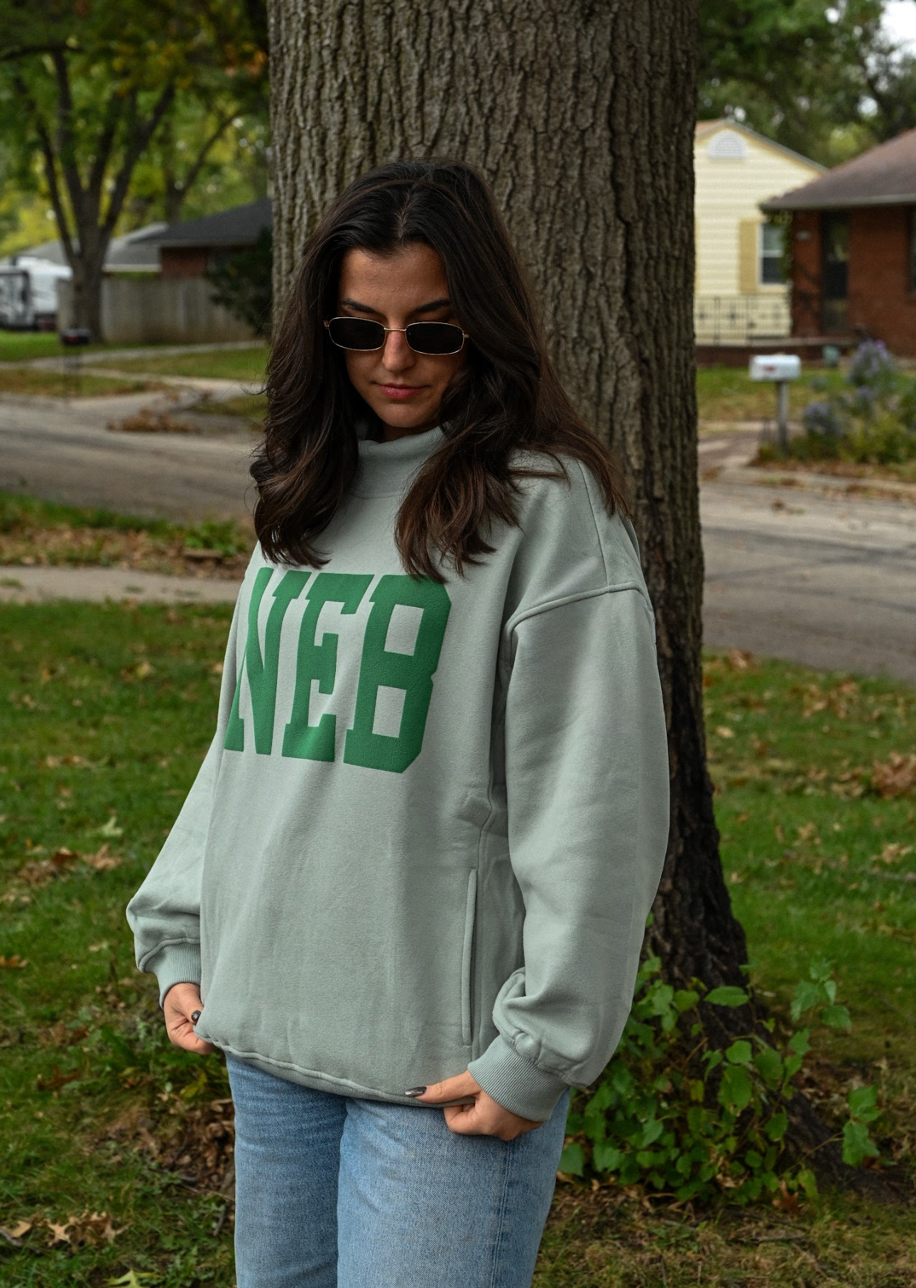NEB mock neck - green