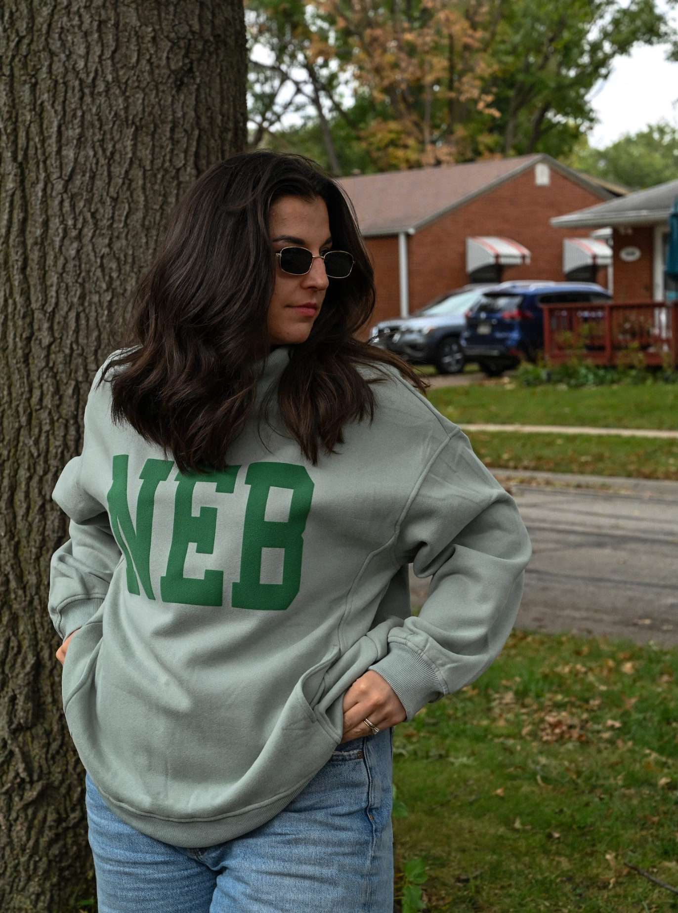 NEB mock neck - green