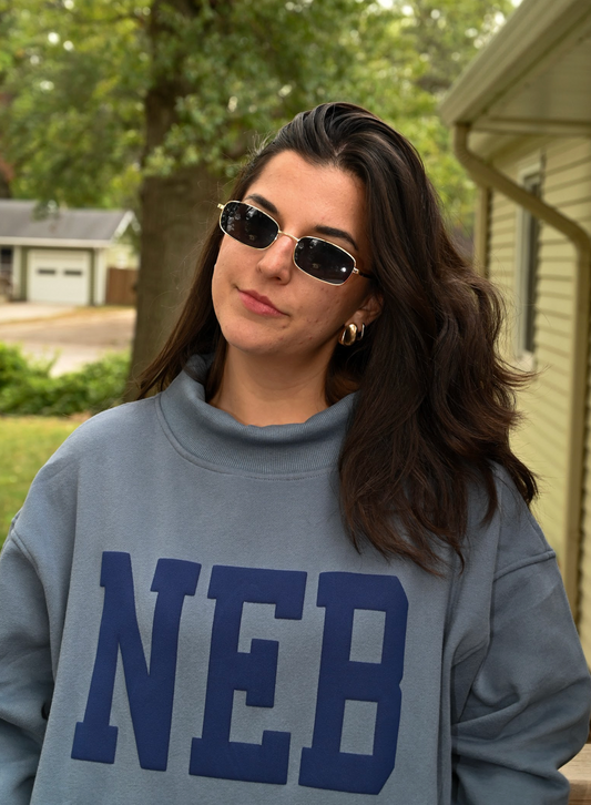 NEB mock neck - blue