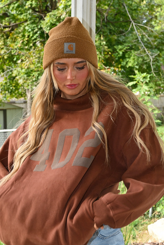 402 mock neck - brown