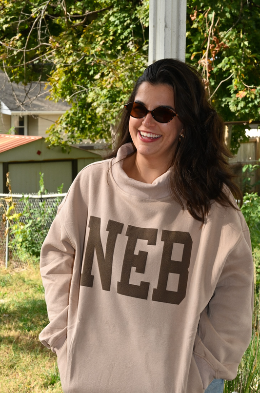 NEB mock neck - tan