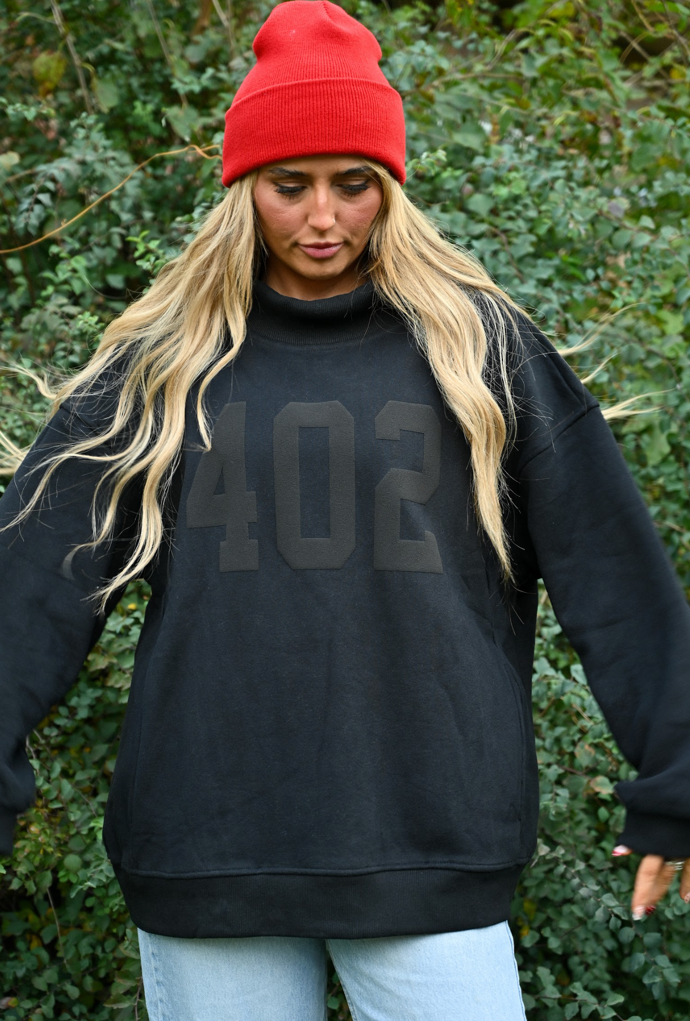 402 mock neck - black