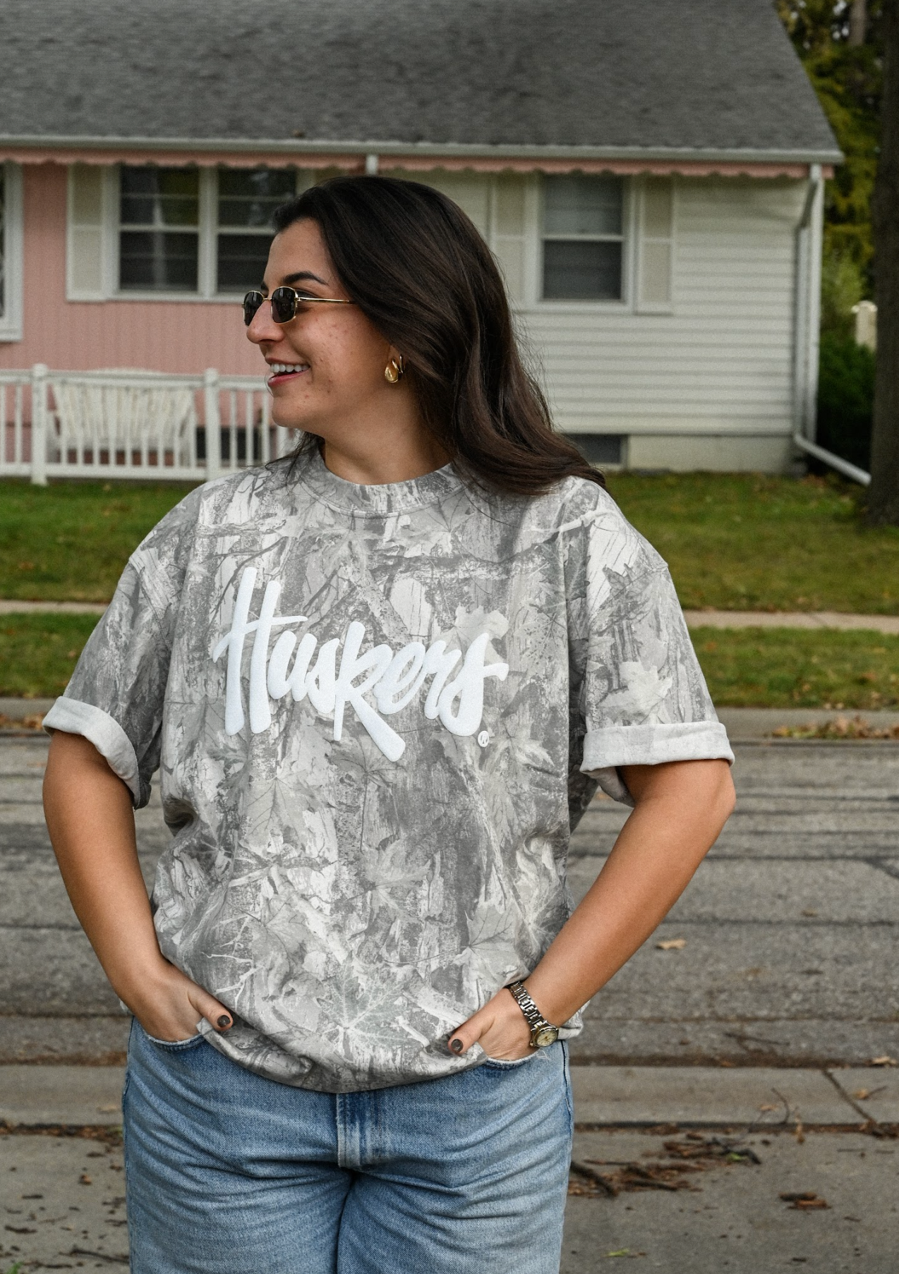 Huskers Camo Tee