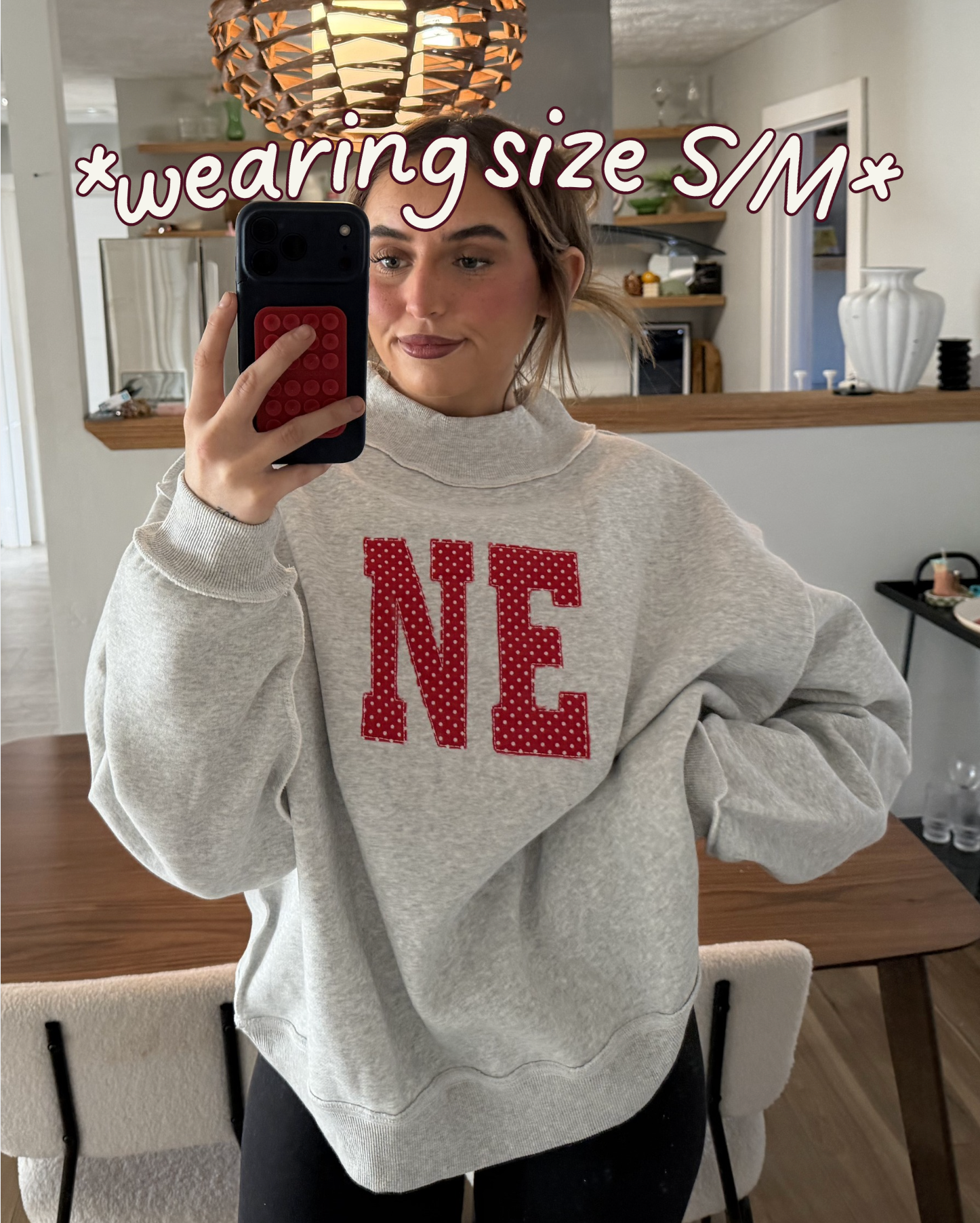 custom red polkadot mockneck