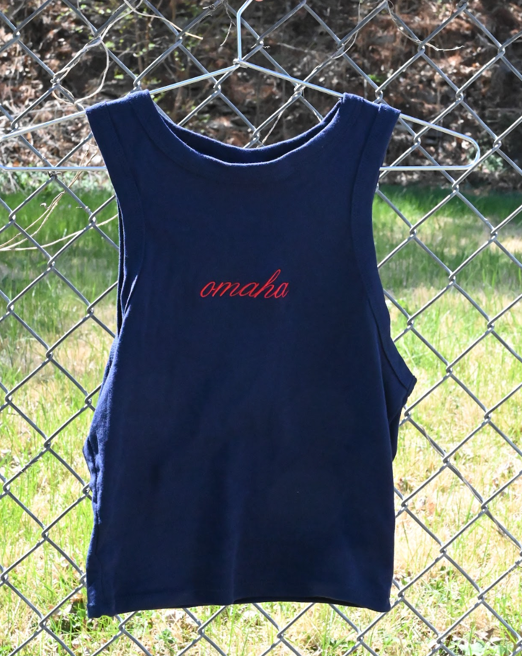 omaha embroidered tank - navy
