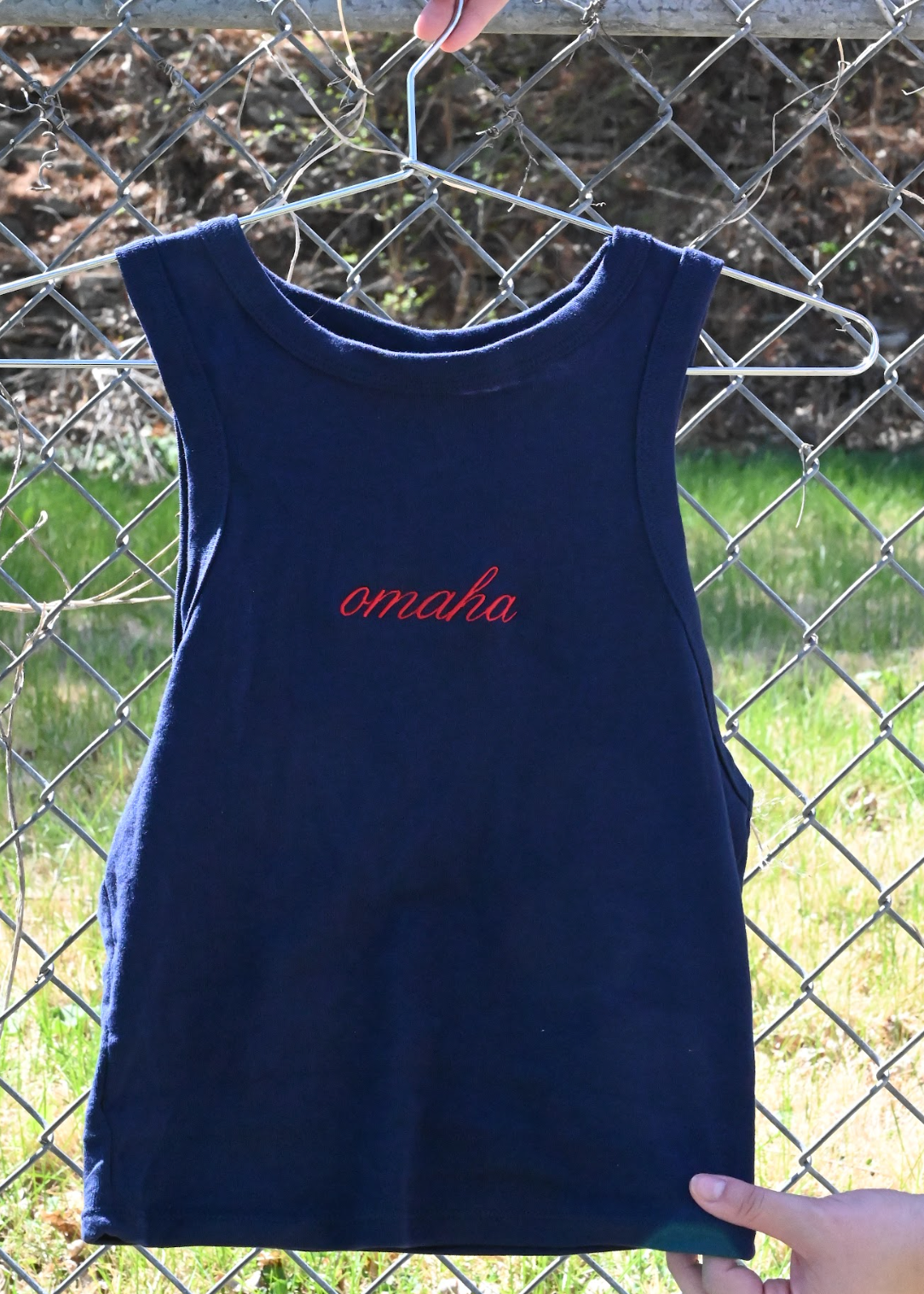 omaha embroidered tank - navy