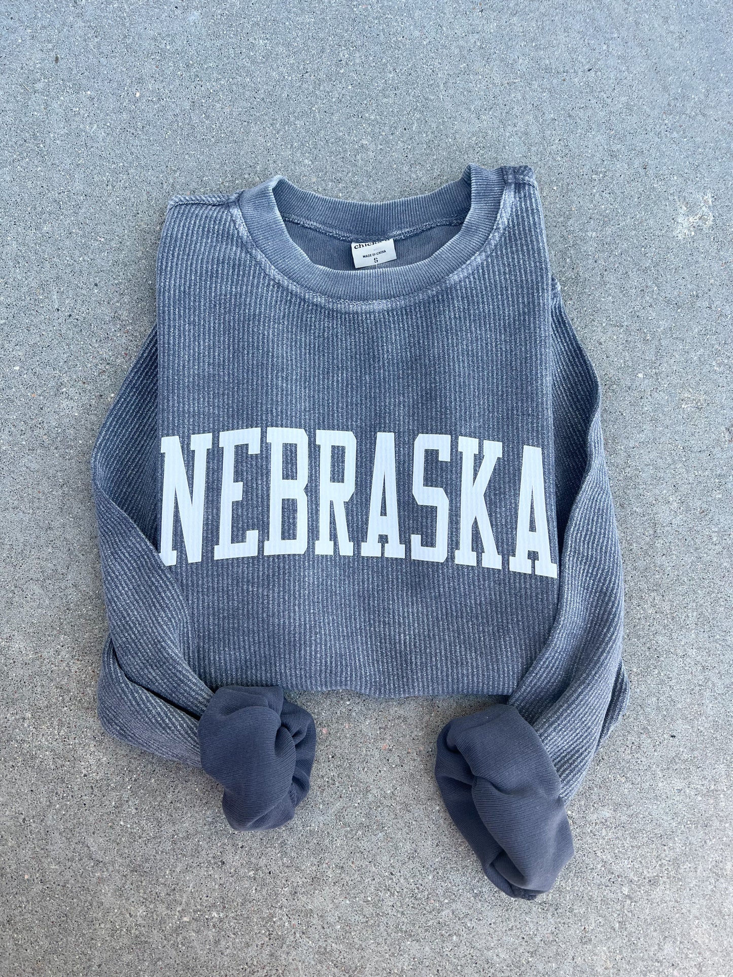 Nebraska Corded Crew - Grey