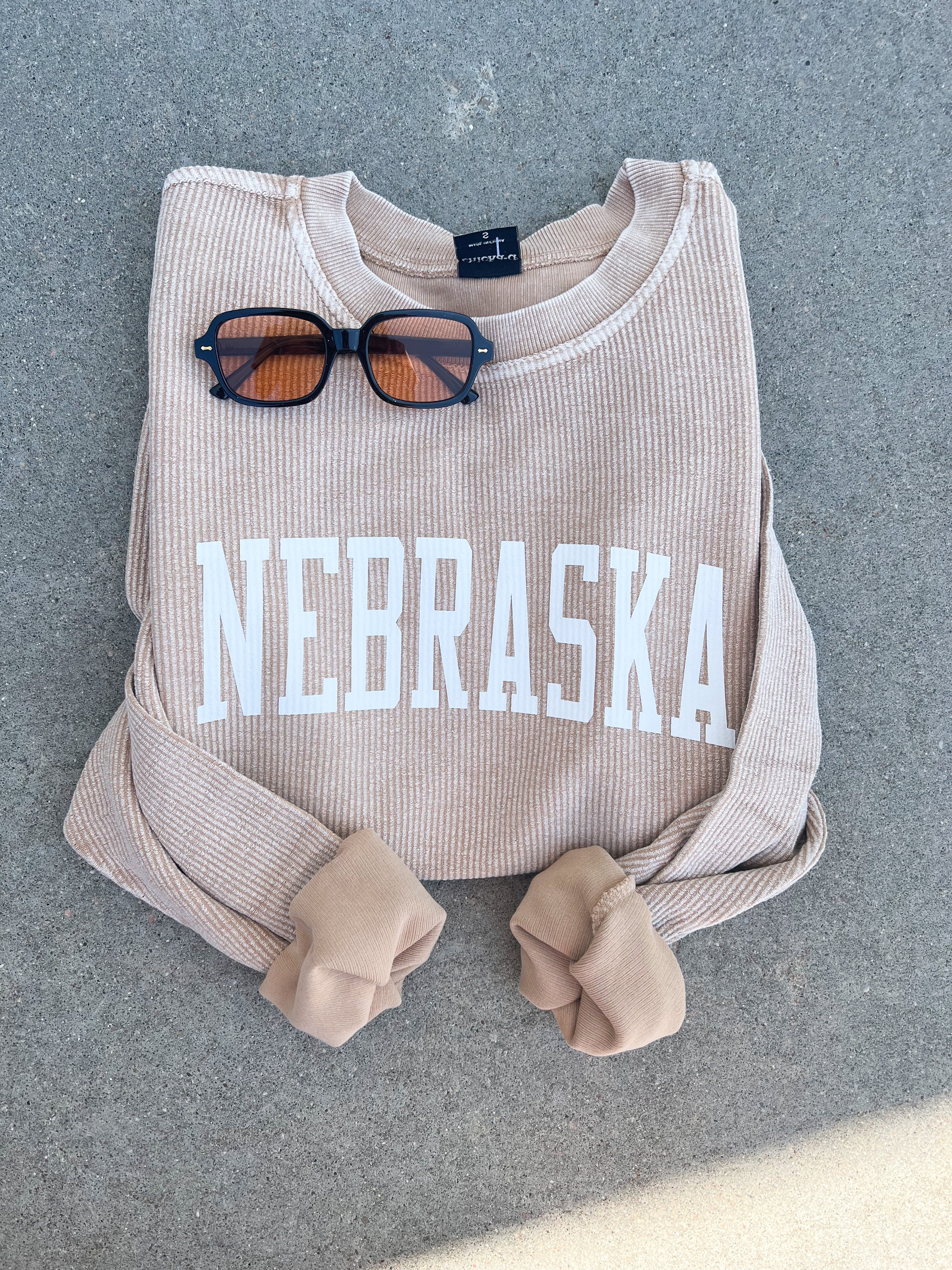 Nebraska Corded Crew - Tan